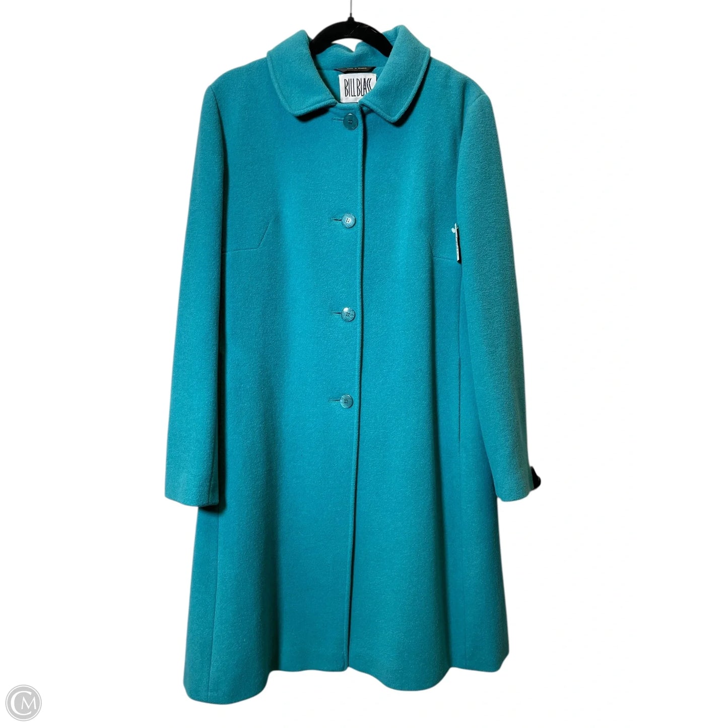 Coat Wool By Bill Blass In Blue, Size: 12
