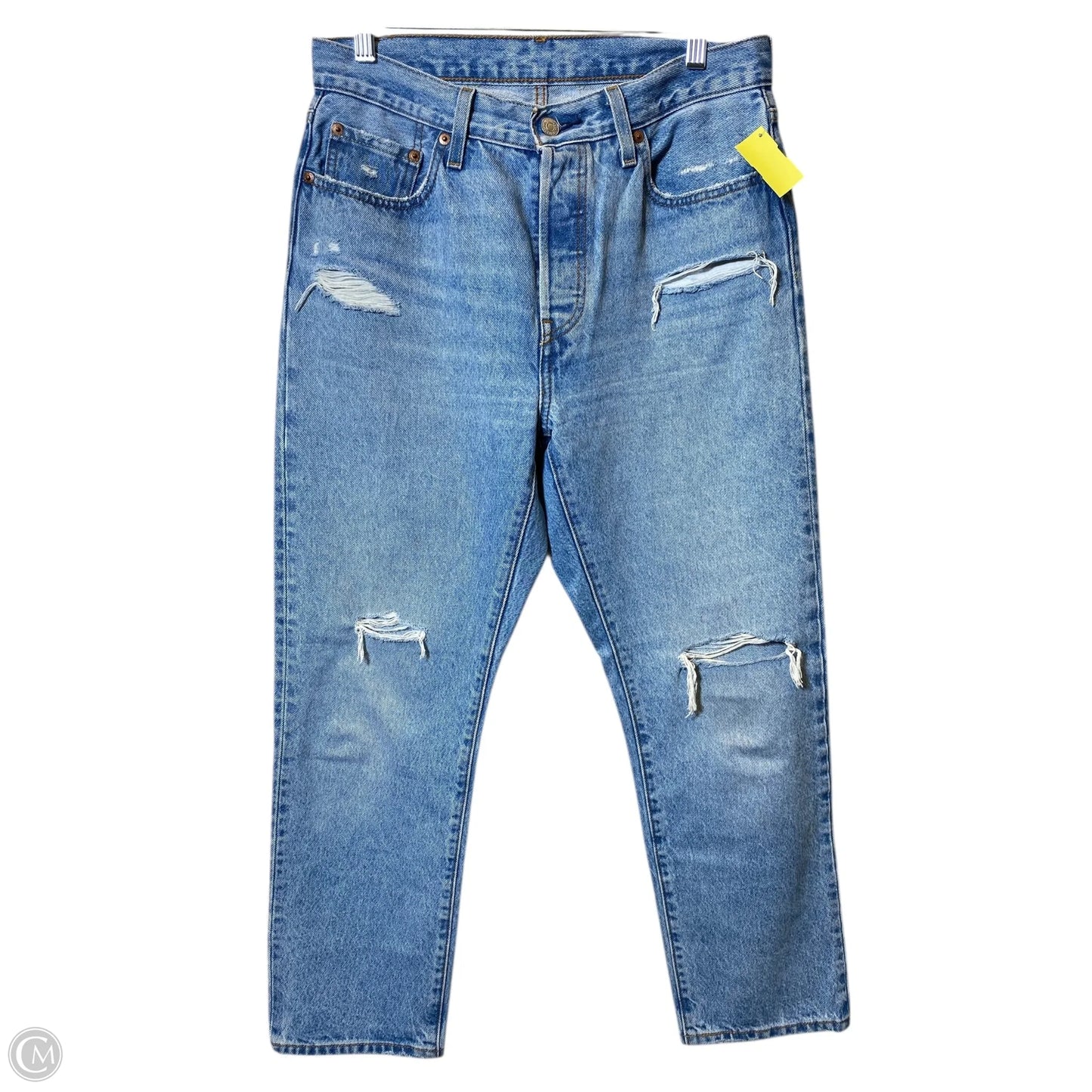 Jeans Straight By Levis In Blue Denim, Size: 8