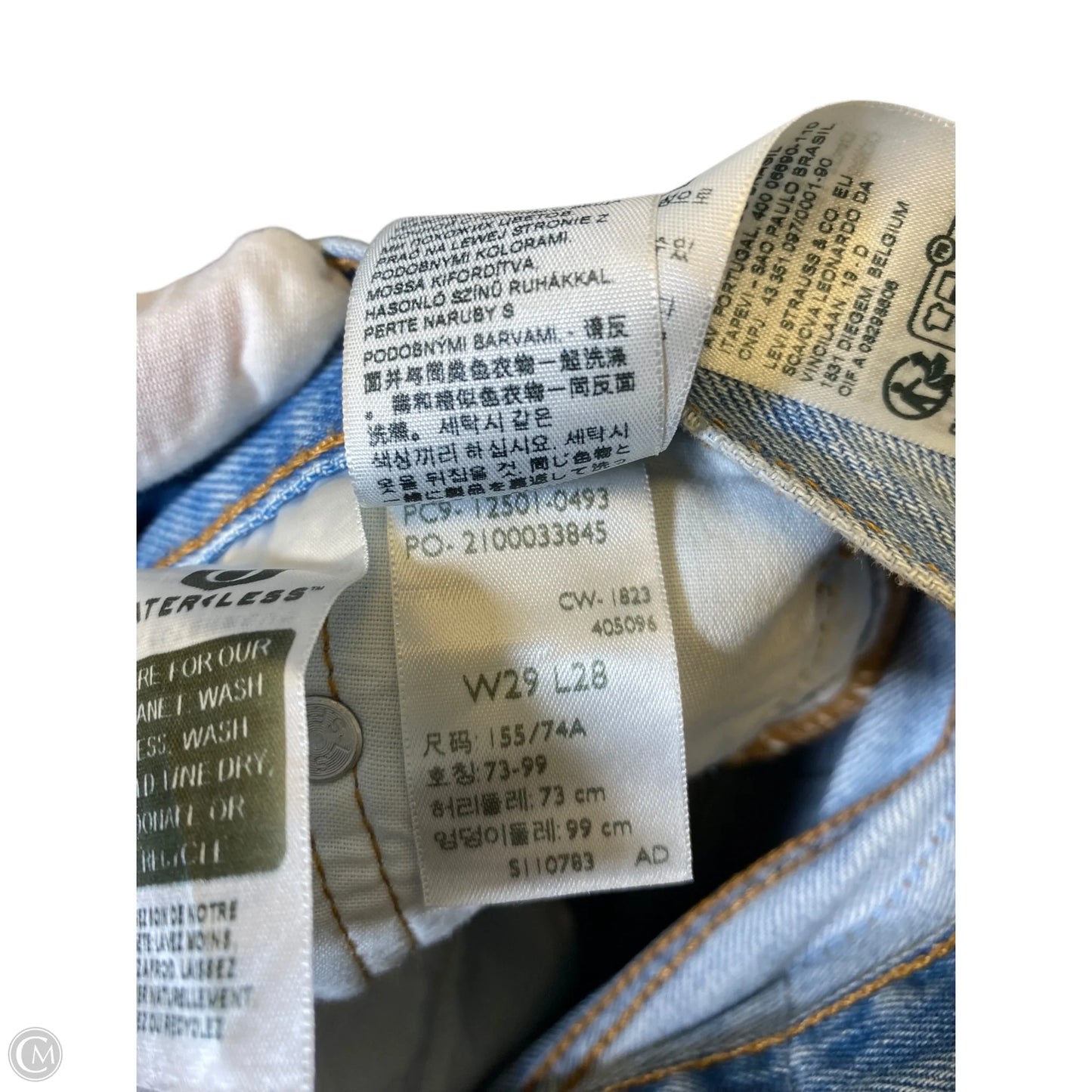 Jeans Straight By Levis In Blue Denim, Size: 8