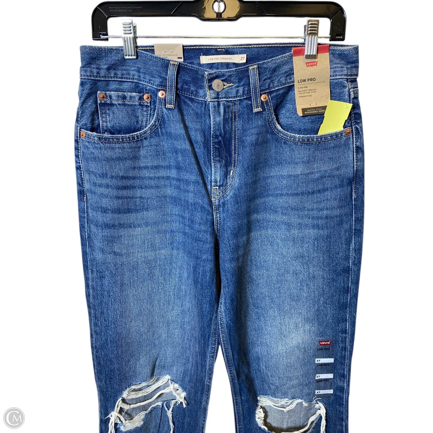 Jeans Straight By Levis In Blue Denim, Size: 4