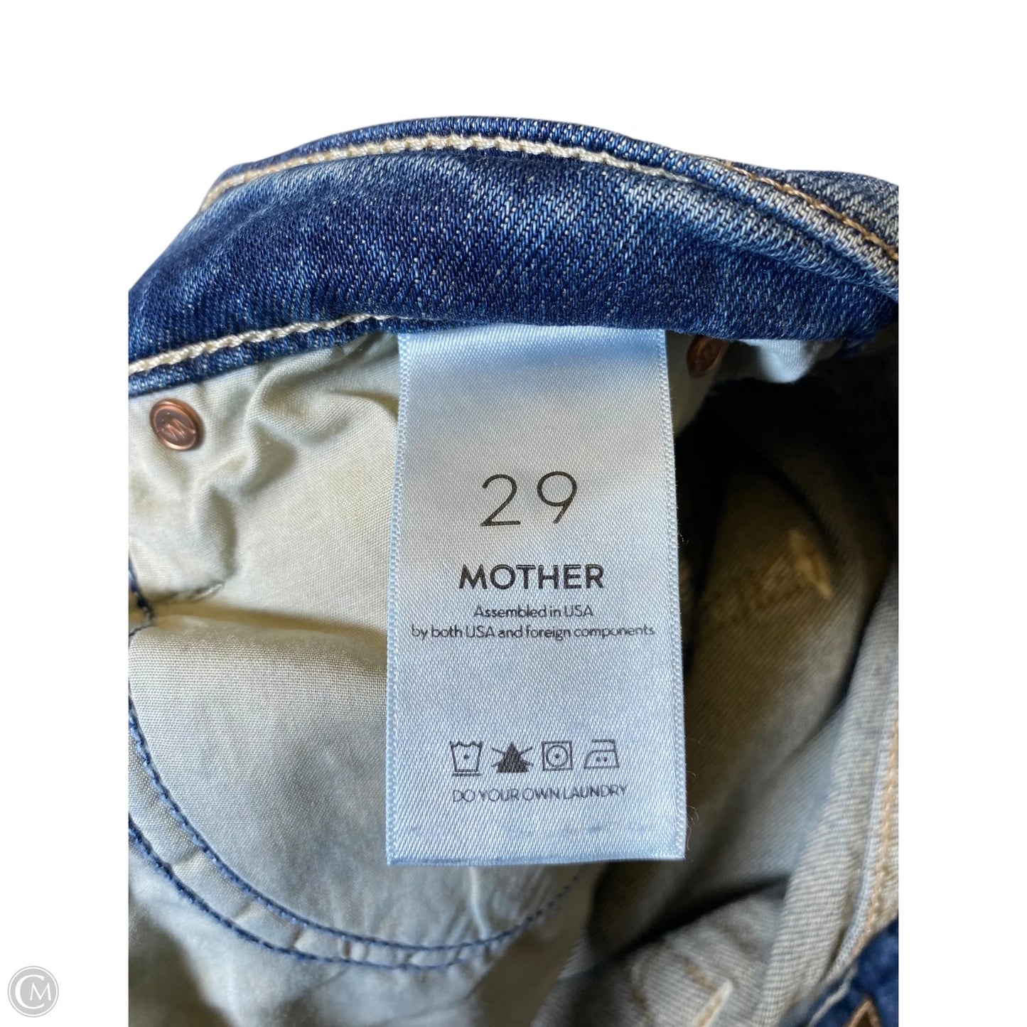 Jeans Skinny By Mother In Blue Denim, Size: 8