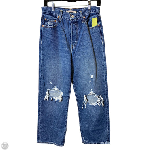 Jeans Wide Leg By Levis In Blue Denim, Size: 8