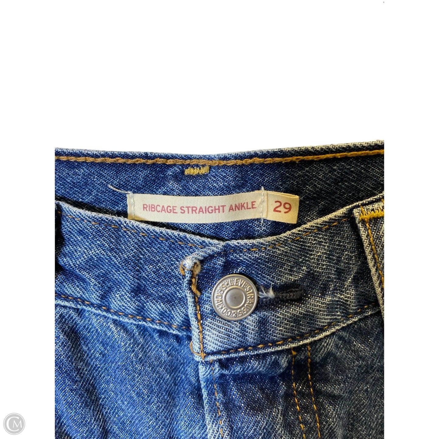 Jeans Wide Leg By Levis In Blue Denim, Size: 8