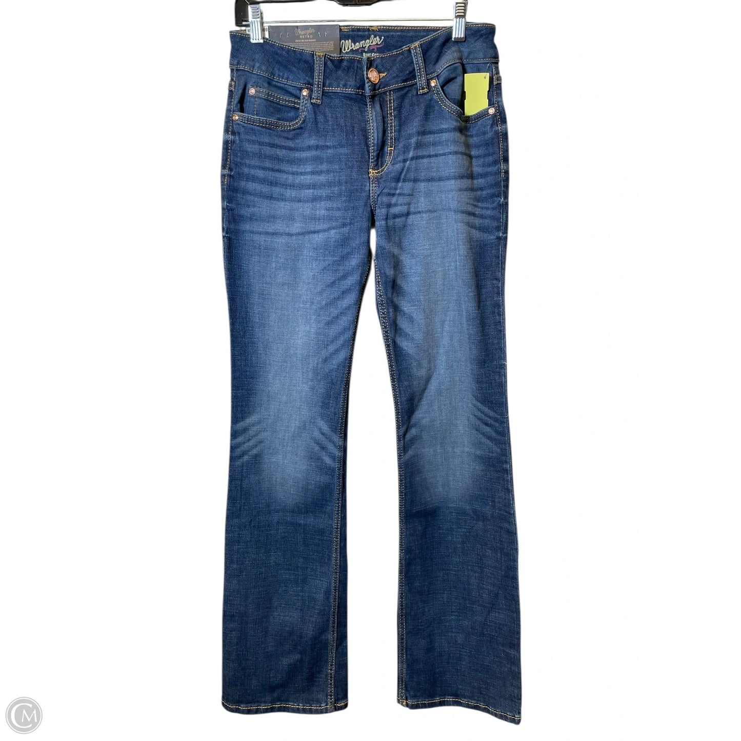 Jeans Flared By Wrangler In Blue Denim, Size: 4