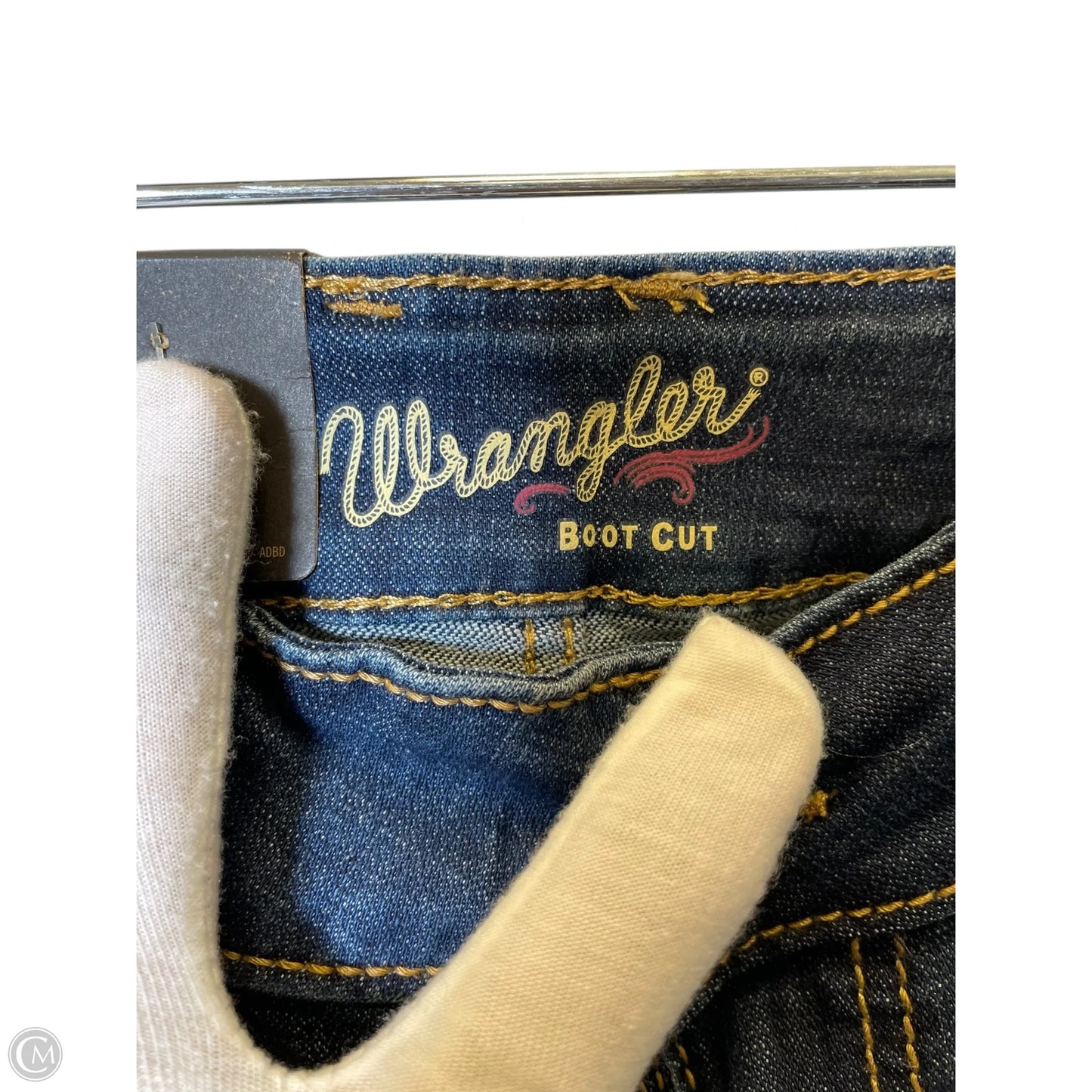 Jeans Flared By Wrangler In Blue Denim, Size: 4