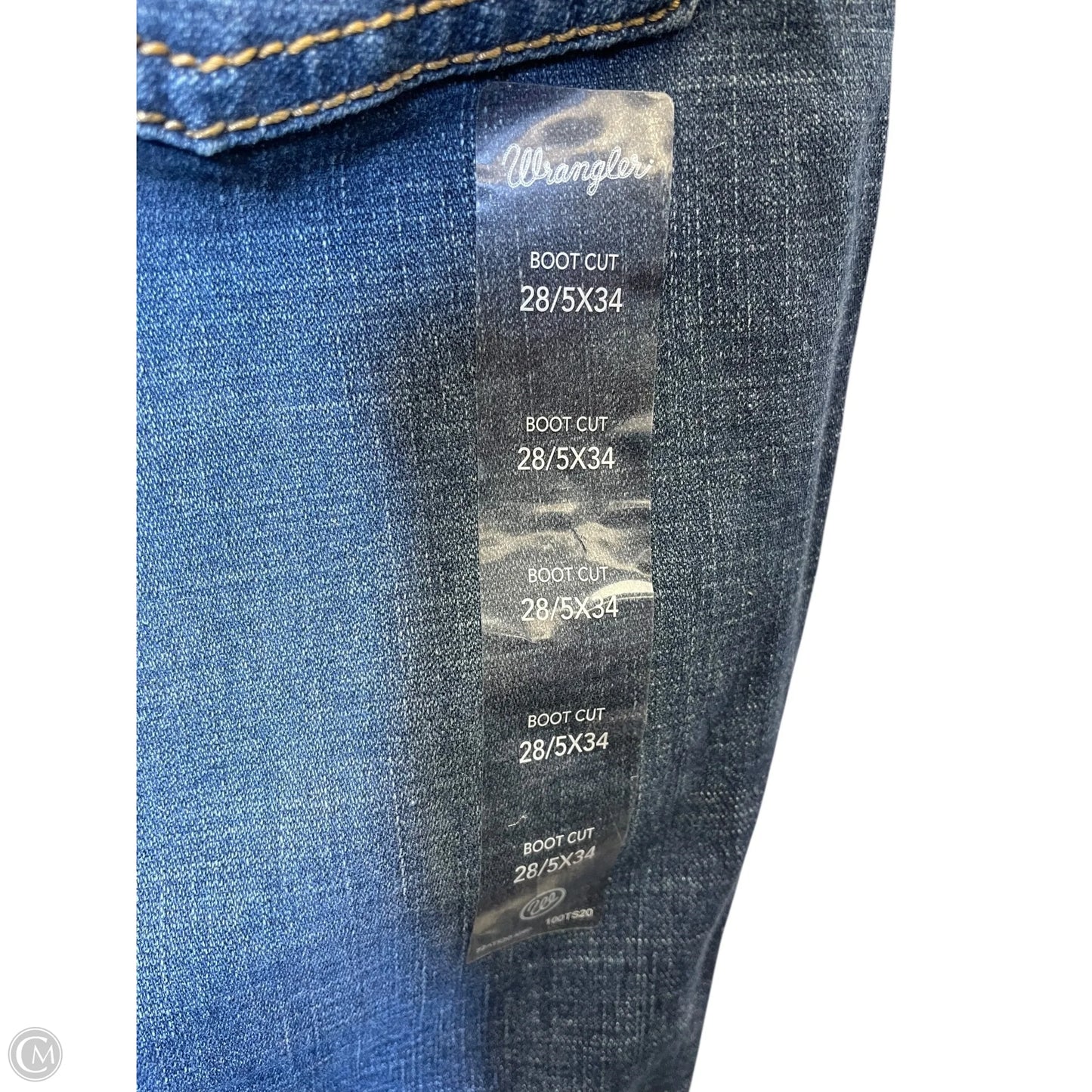 Jeans Flared By Wrangler In Blue Denim, Size: 4