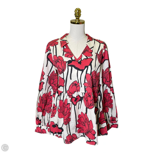 Blouse Long Sleeve By Jodifl In Floral Print, Size: M