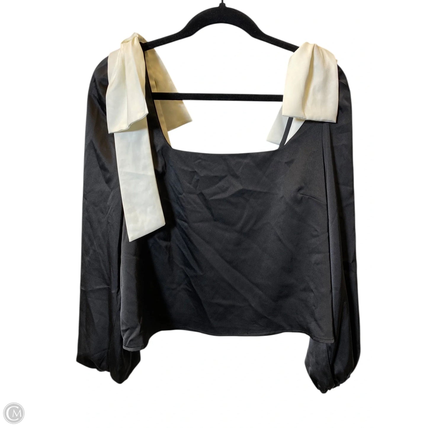 Blouse Long Sleeve By Clothes Mentor In Black & Cream, Size: S