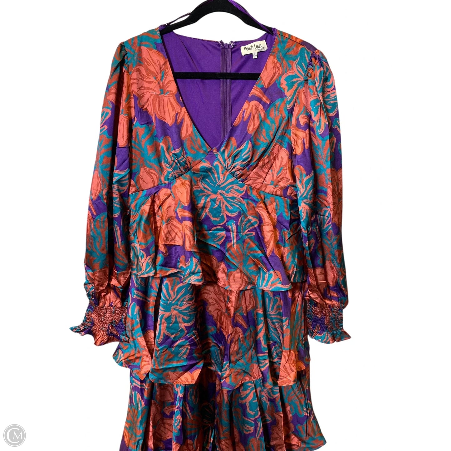 Dress Casual Maxi By Peach Love Cream California In Multi-colored, Size: L