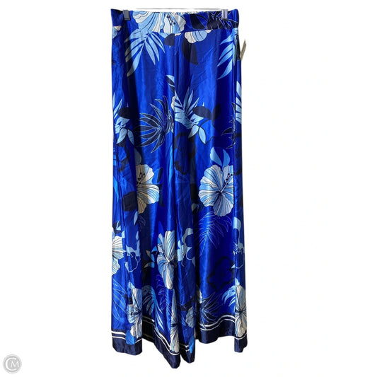 Pants Wide Leg By Clothes Mentor In Blue & White, Size: L