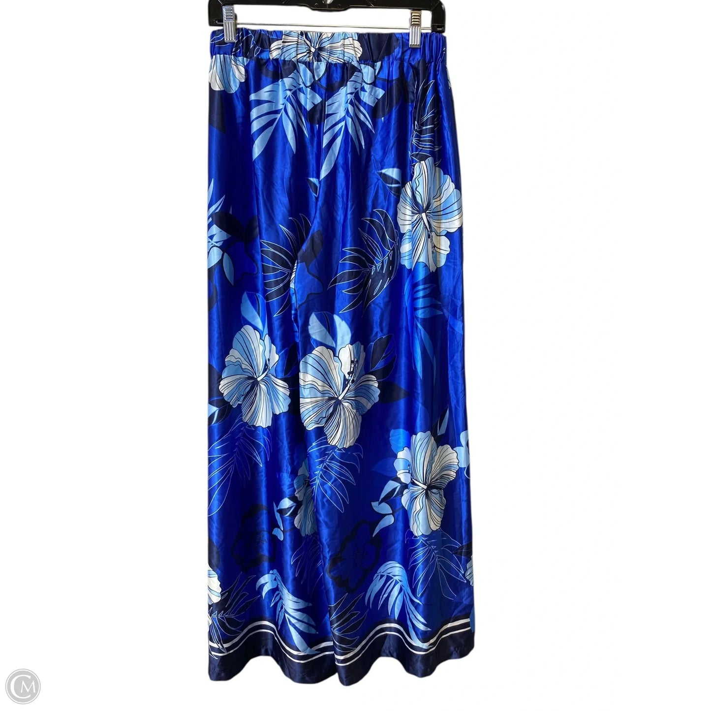Pants Wide Leg By Clothes Mentor In Blue & White, Size: L