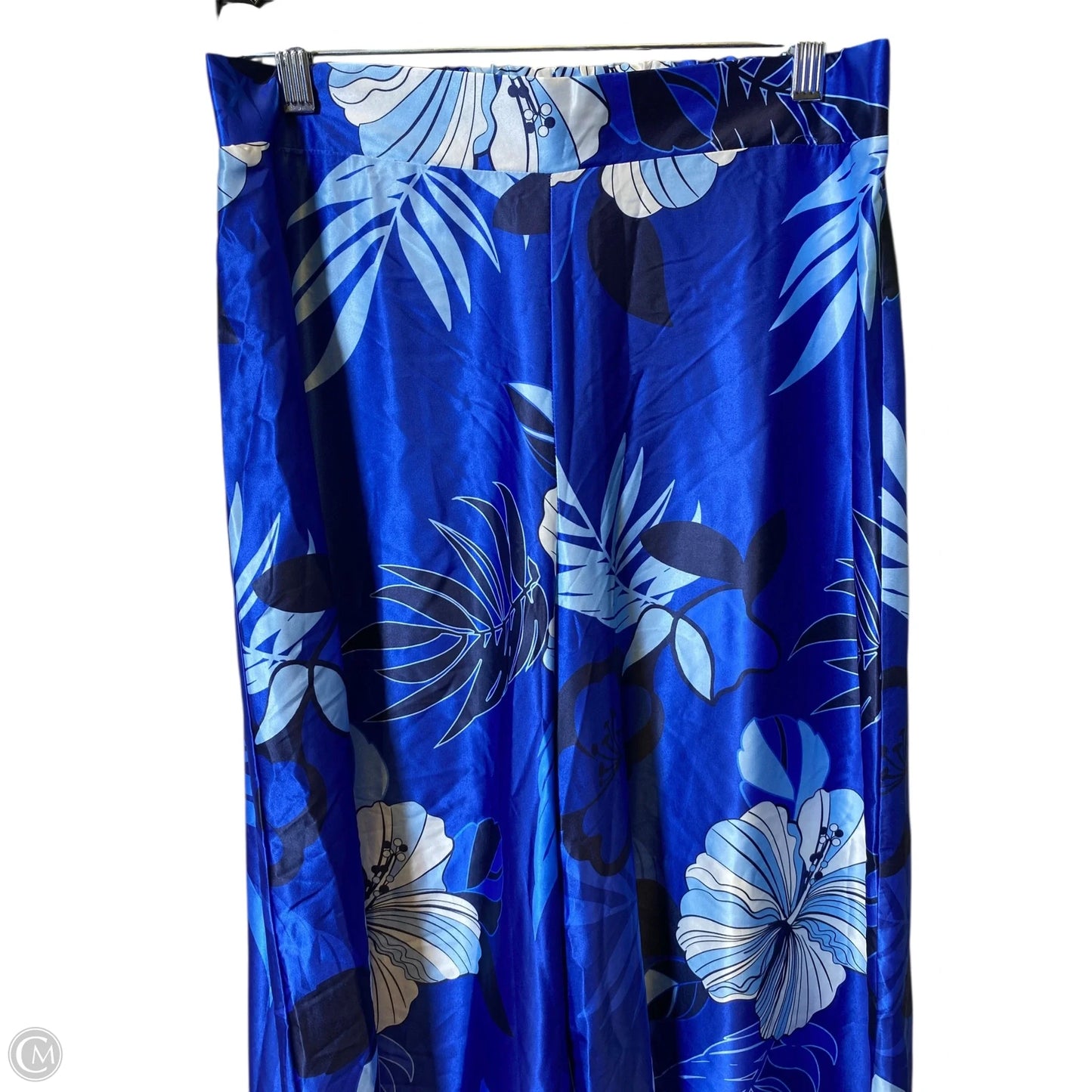 Pants Wide Leg By Clothes Mentor In Blue & White, Size: L