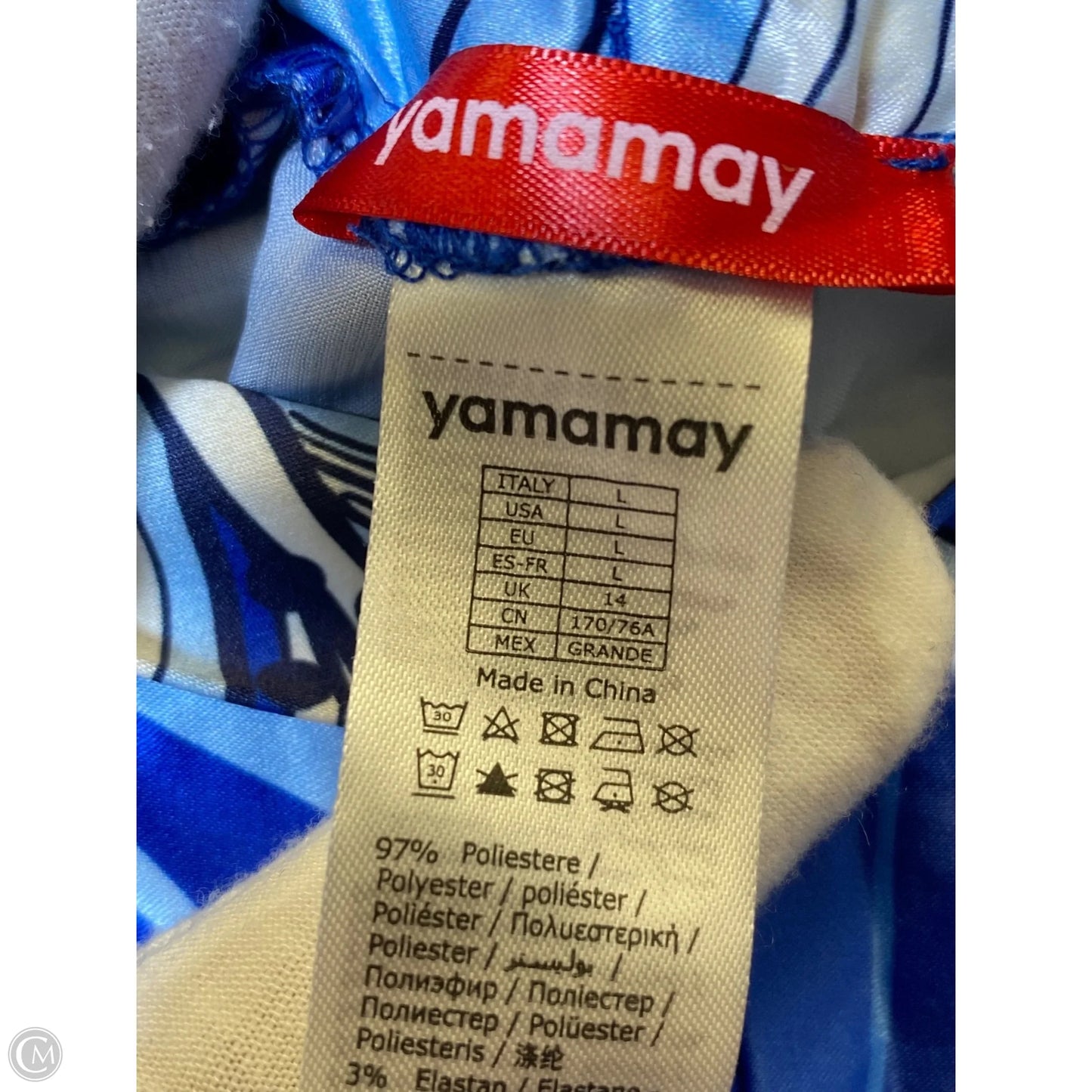 Pants Wide Leg By Clothes Mentor In Blue & White, Size: L