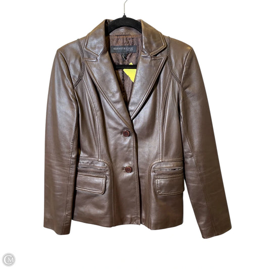 Jacket Leather By Kenneth Cole In Brown, Size: S