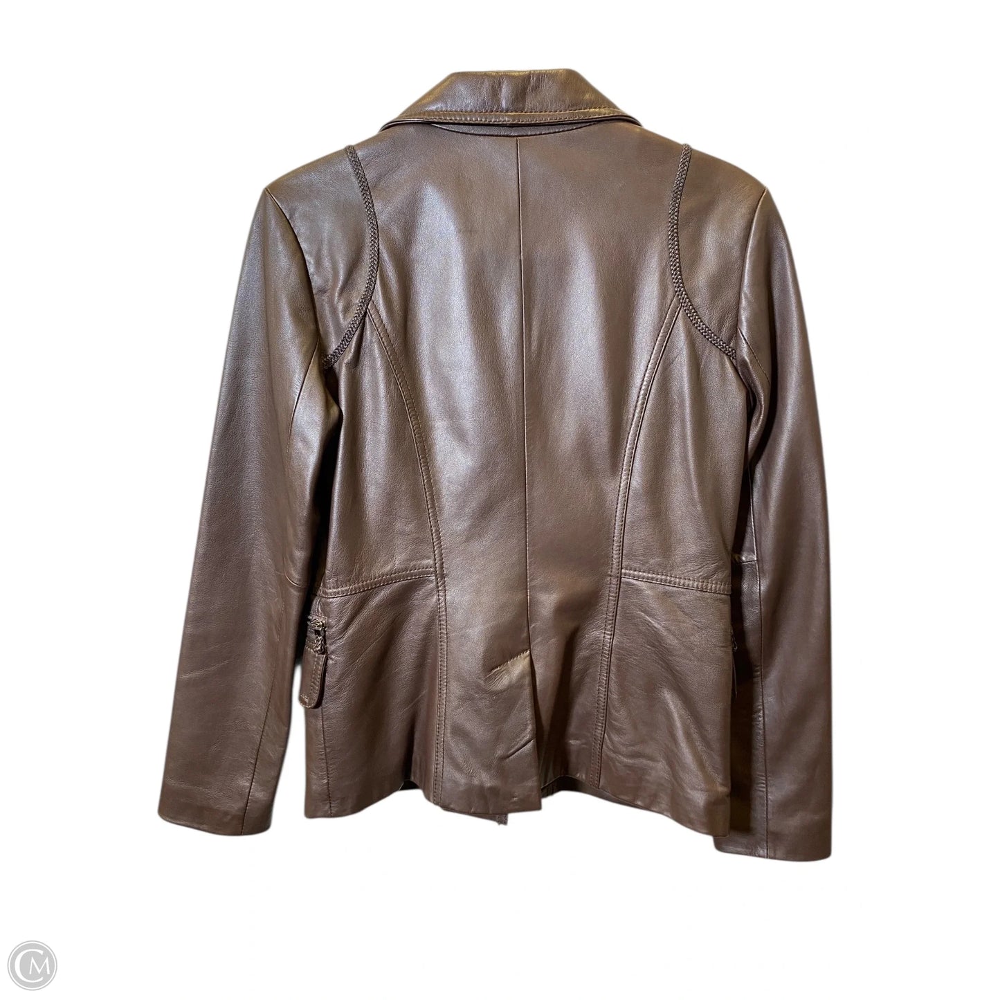 Jacket Leather By Kenneth Cole In Brown, Size: S