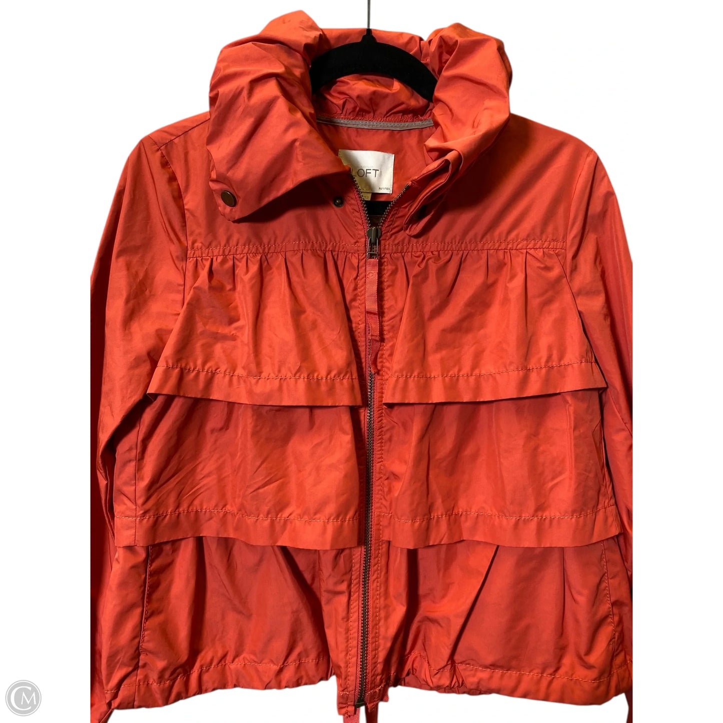 Jacket Windbreaker By Loft In Orange, Size: S