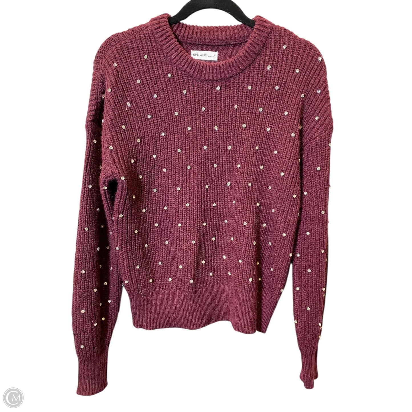 Sweater By Nine West In Maroon, Size: M