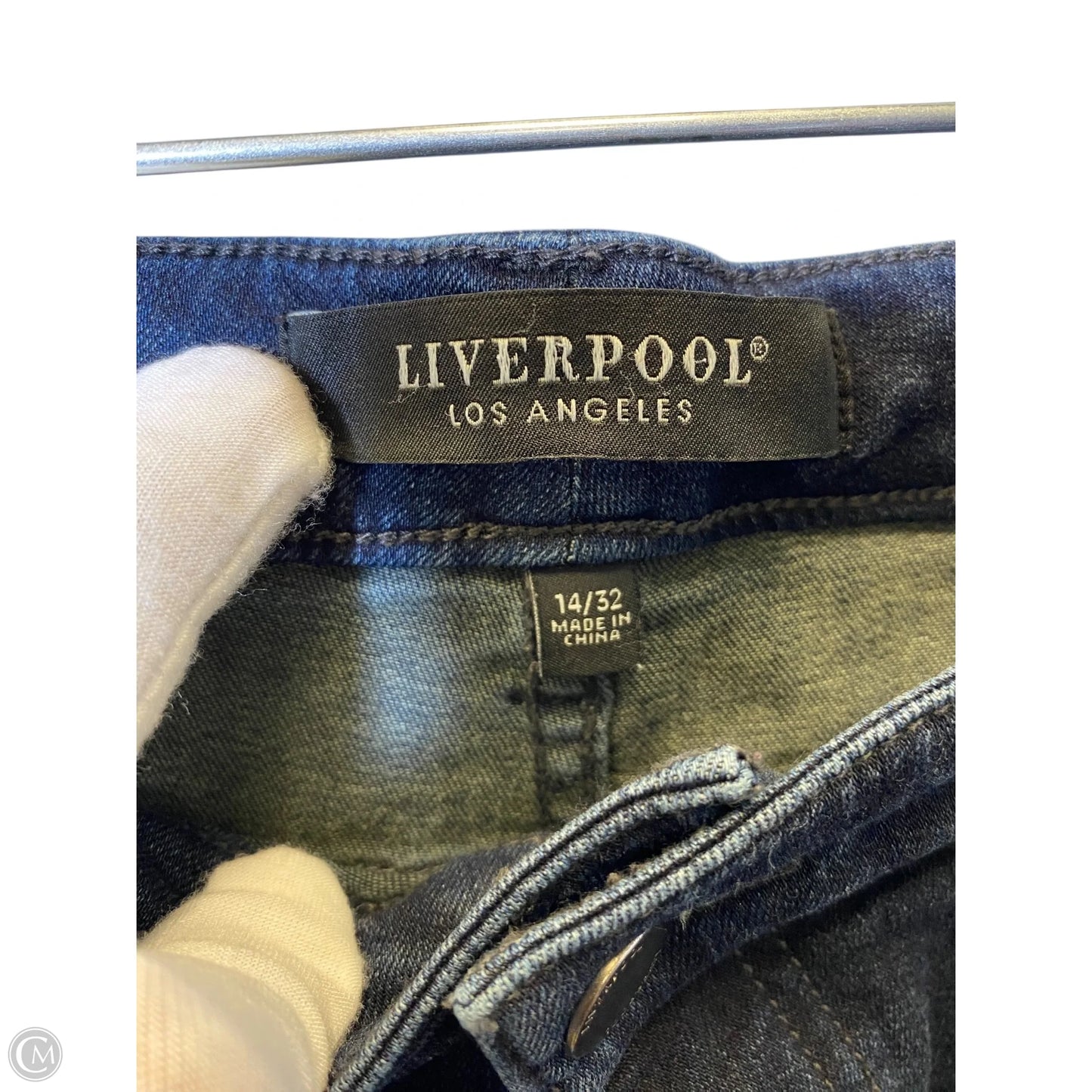 Jeans Flared By Liverpool In Blue Denim, Size: 14