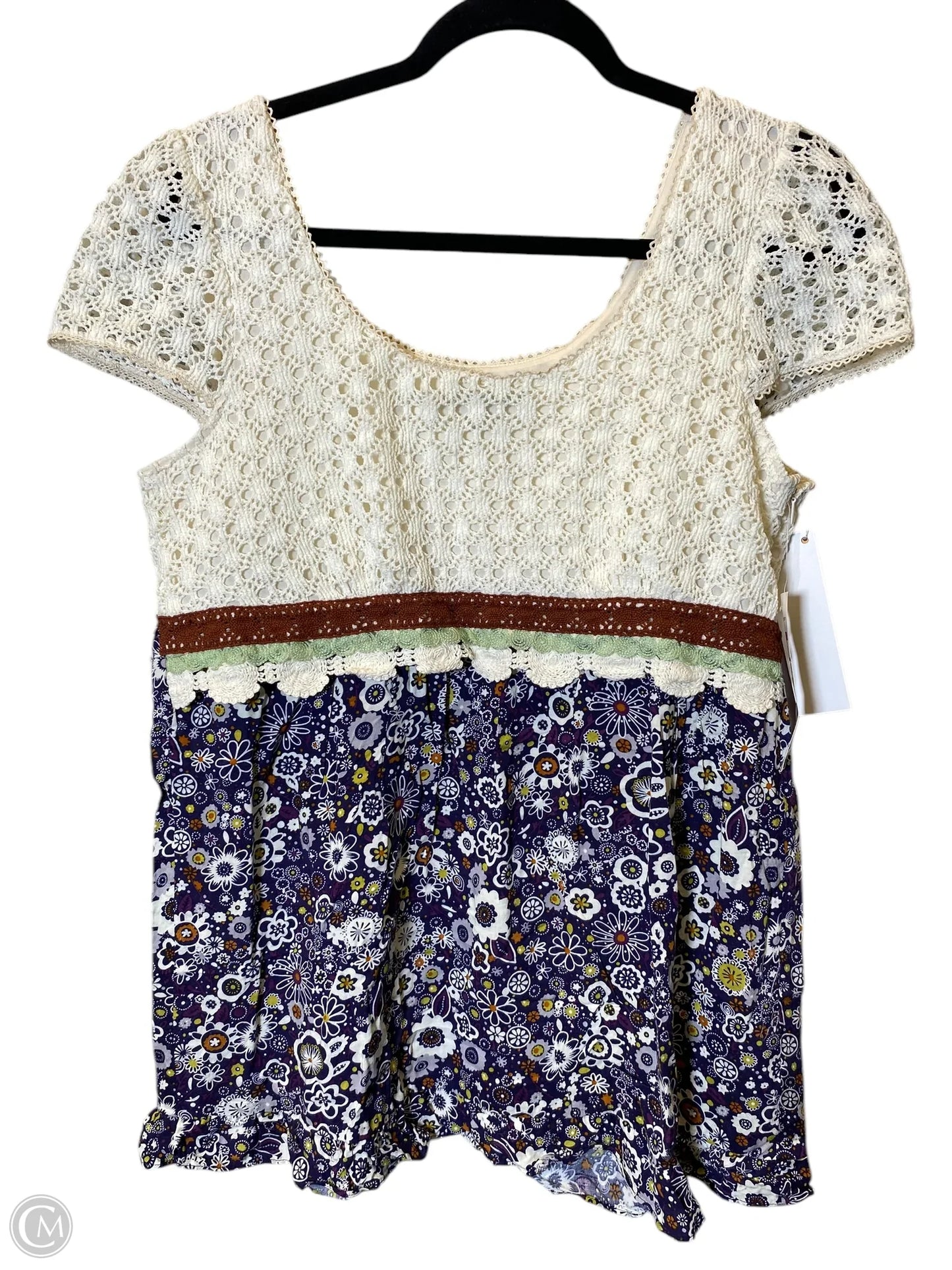 Top Short Sleeve By Ny Collection In Multi-colored, Size: L