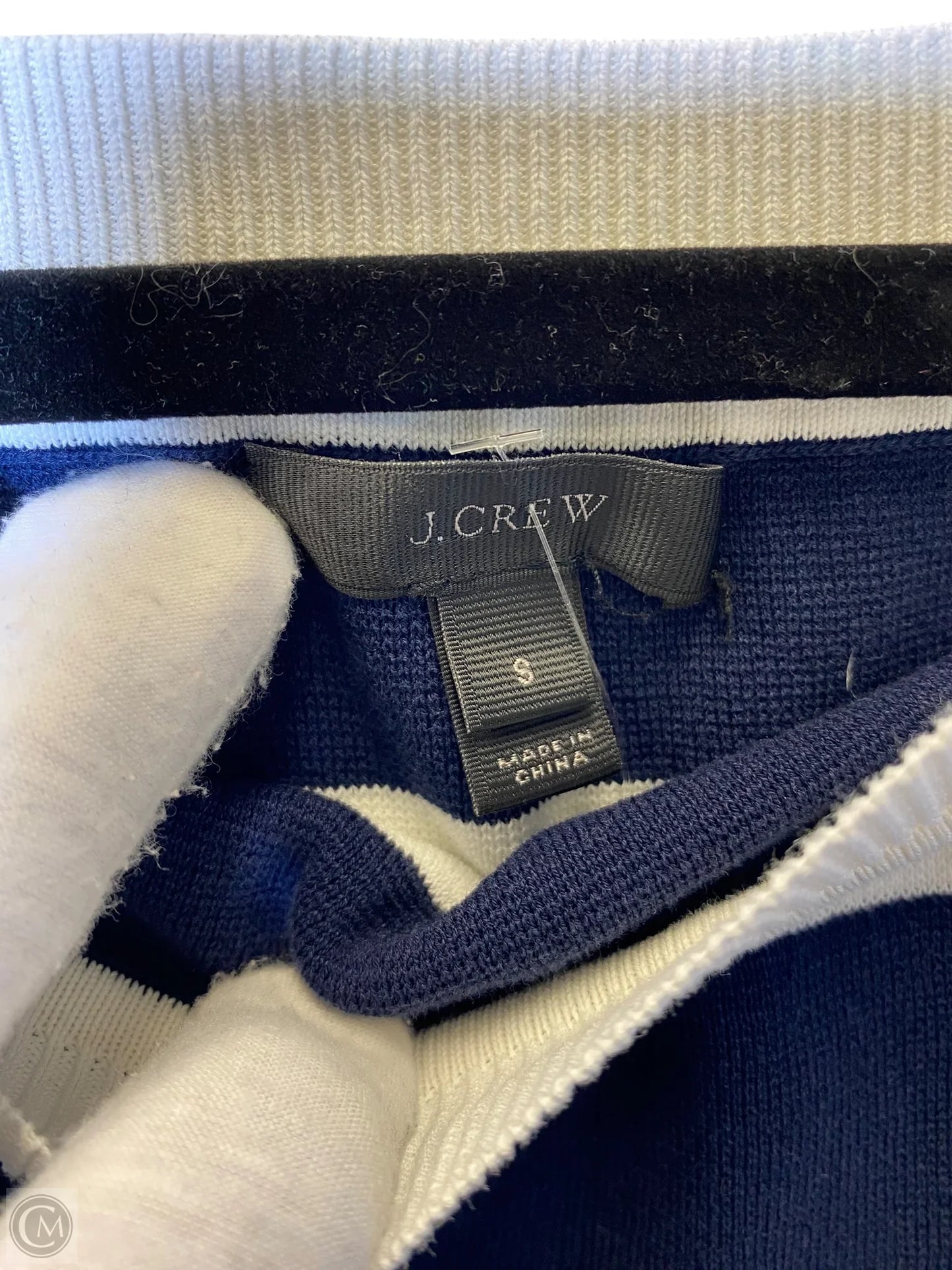 Top Long Sleeve By J. Crew In Blue & White, Size: S