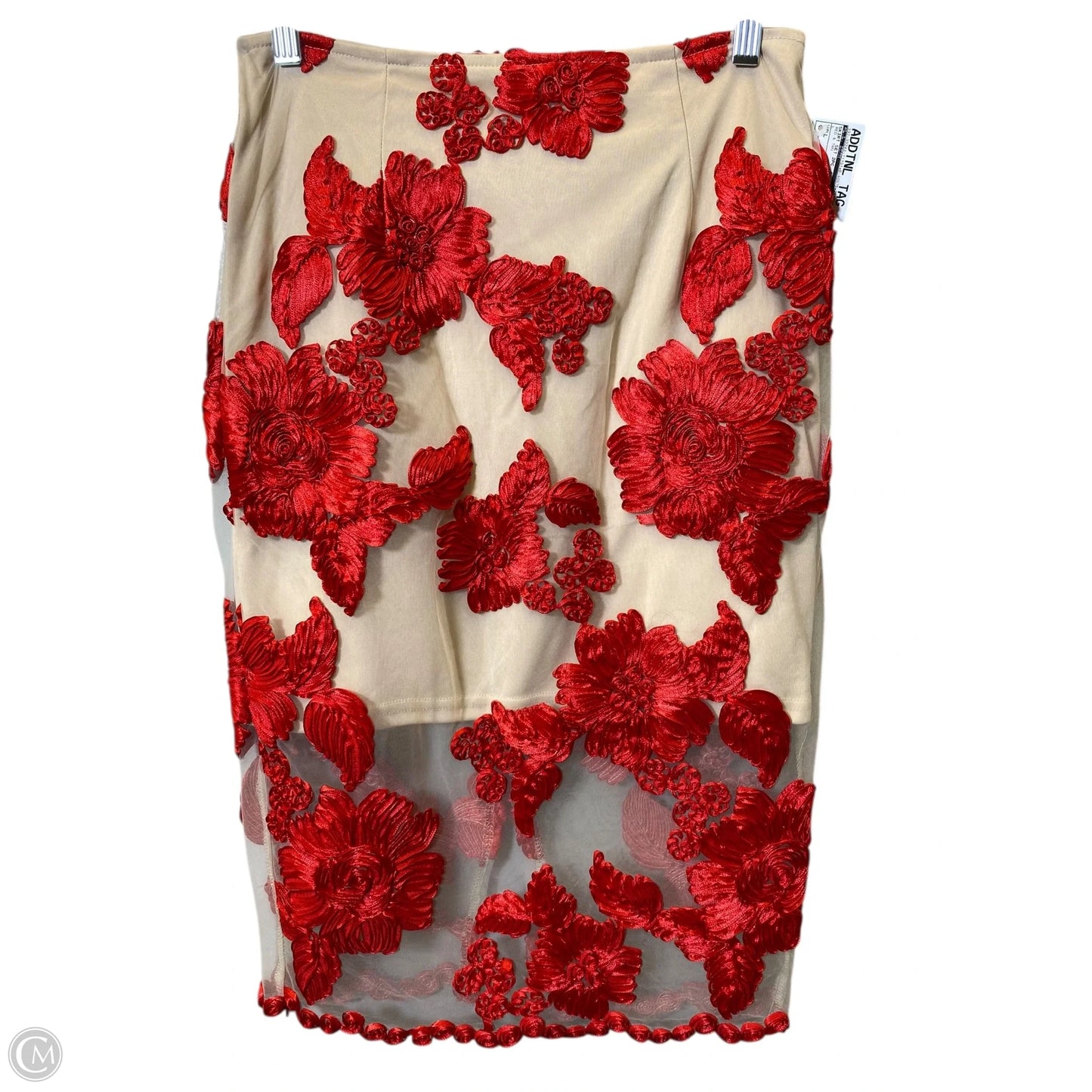 Skirt Set 2pc By L’atiste In Red & Tan, Size: L