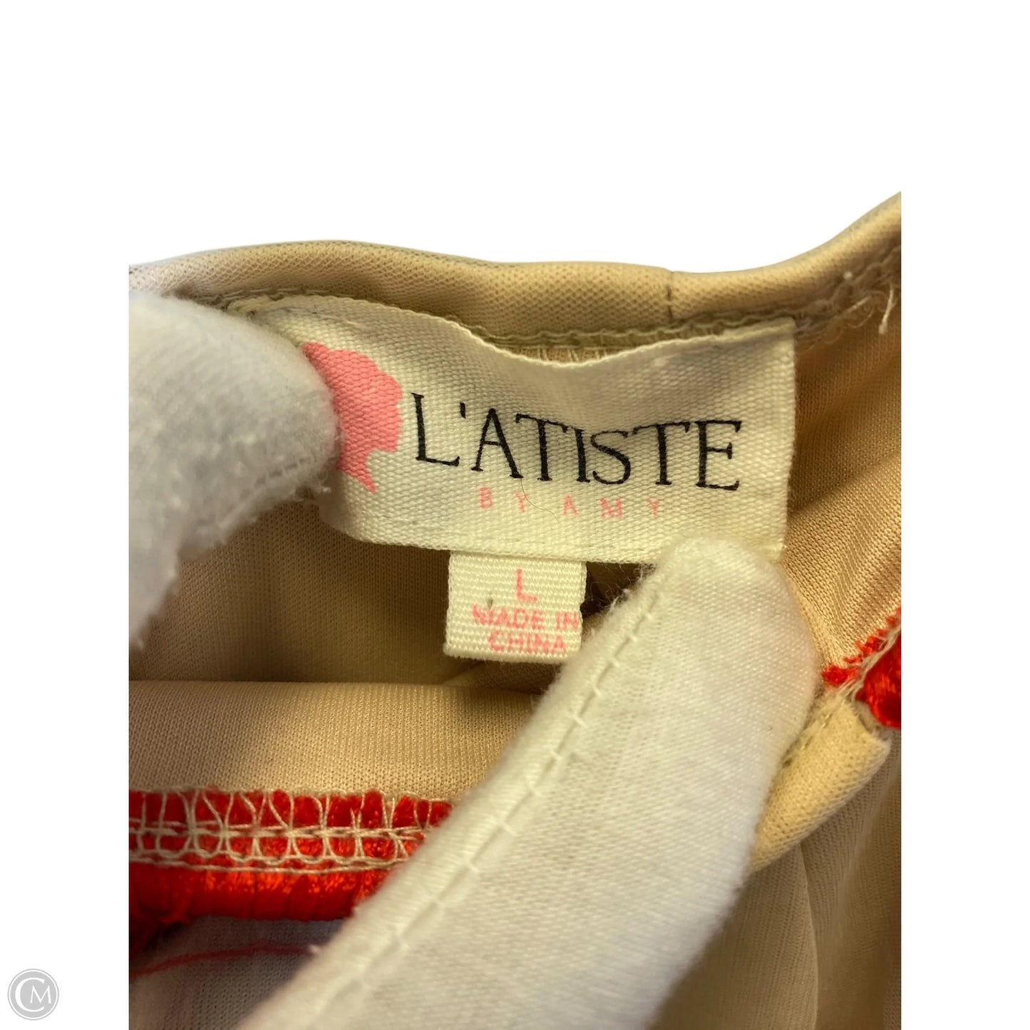 Skirt Set 2pc By L’atiste In Red & Tan, Size: L