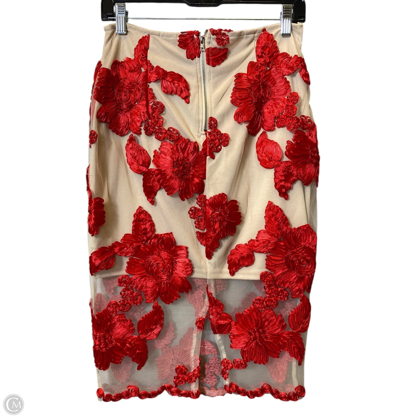 Skirt Set 2pc By L’atiste In Red & Tan, Size: L