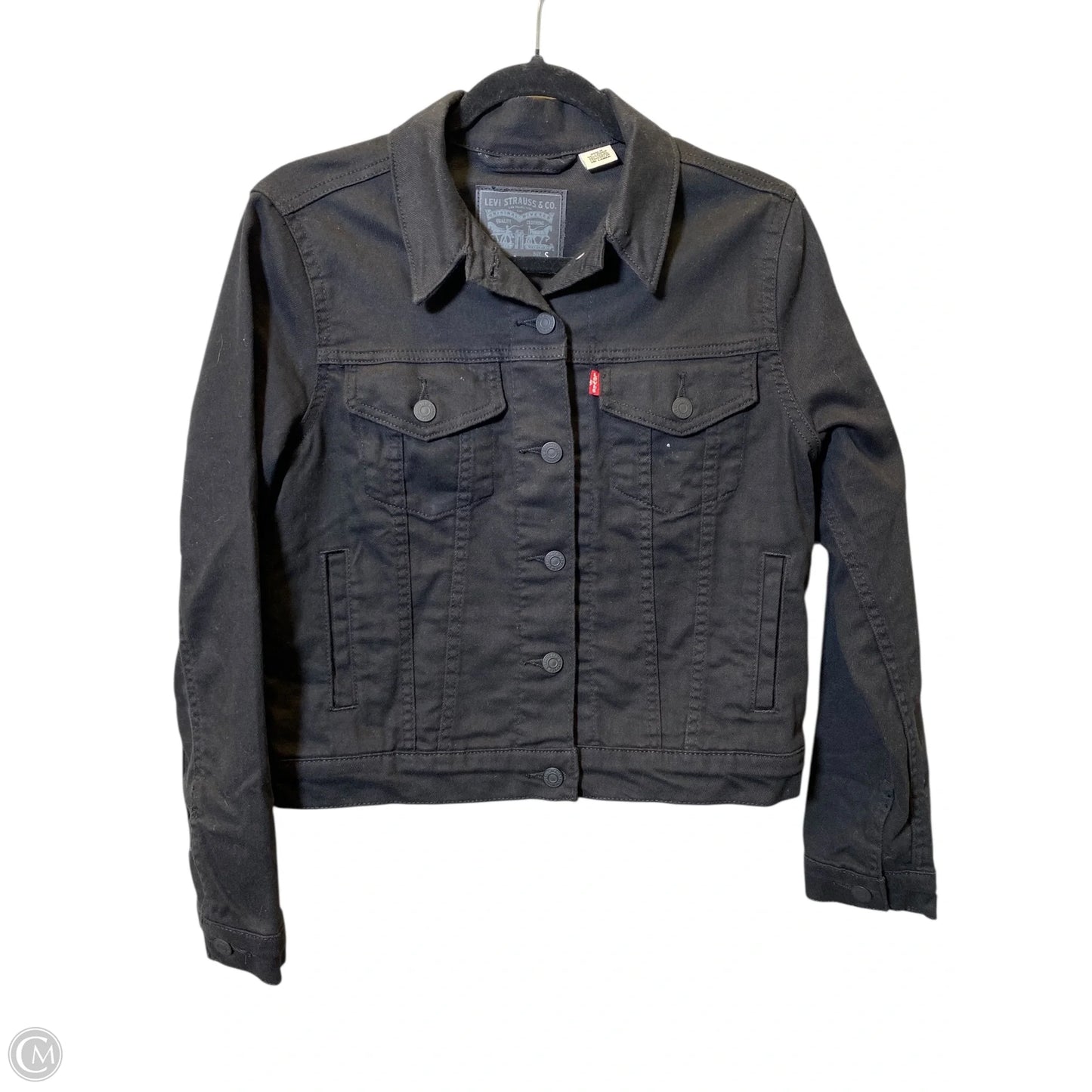 Jacket Denim By Levis In Black, Size: S