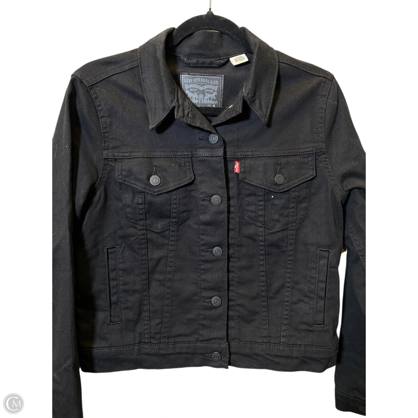 Jacket Denim By Levis In Black, Size: S