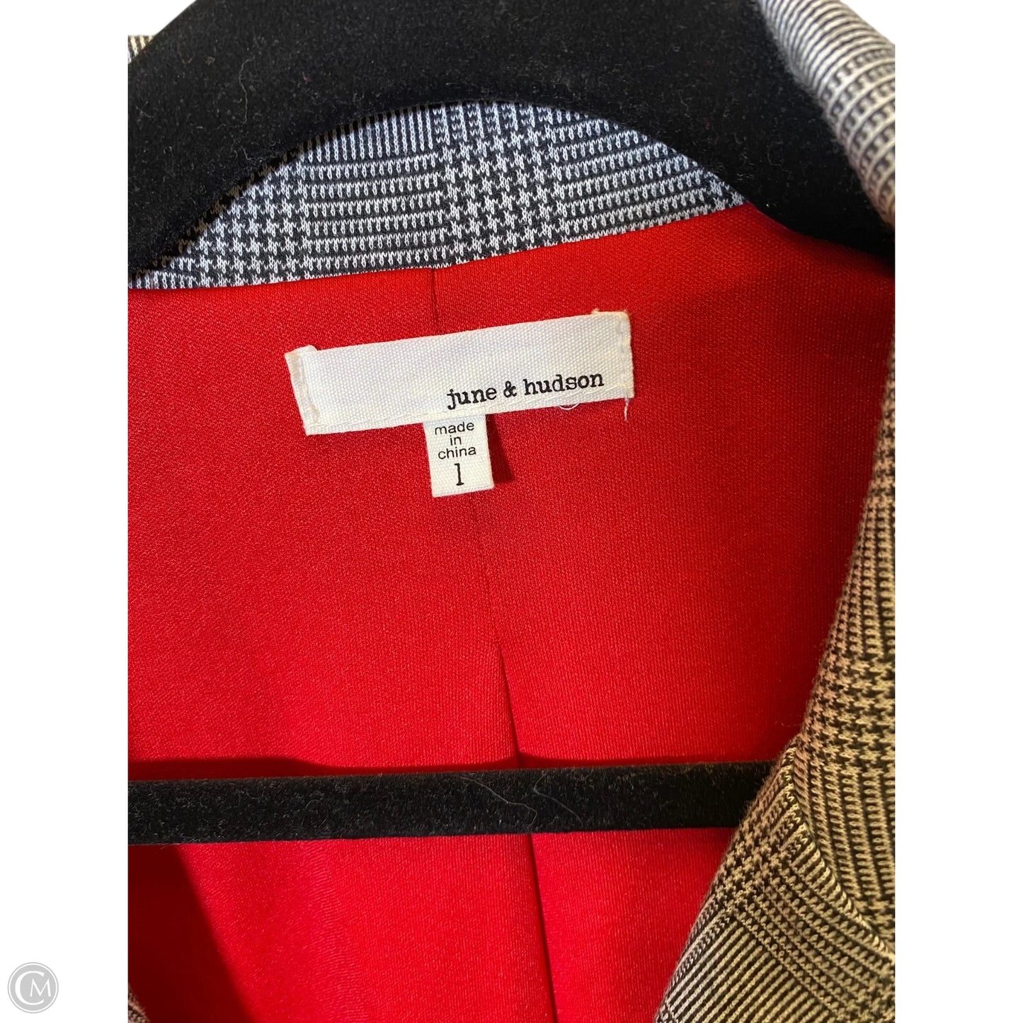 Blazer By June & Hudson In Checkered Pattern, Size: M