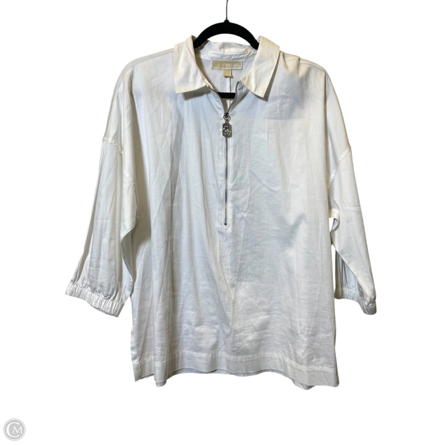 Top 3/4 Sleeve By Michael By Michael Kors In White, Size: L