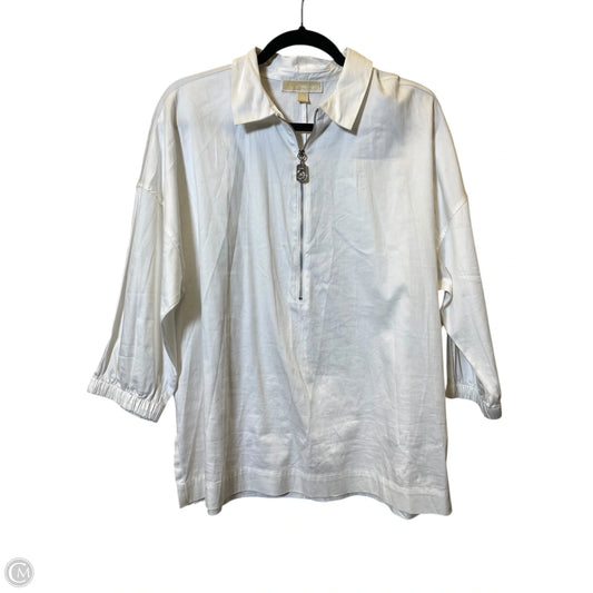 Top 3/4 Sleeve By Michael By Michael Kors In White, Size: L