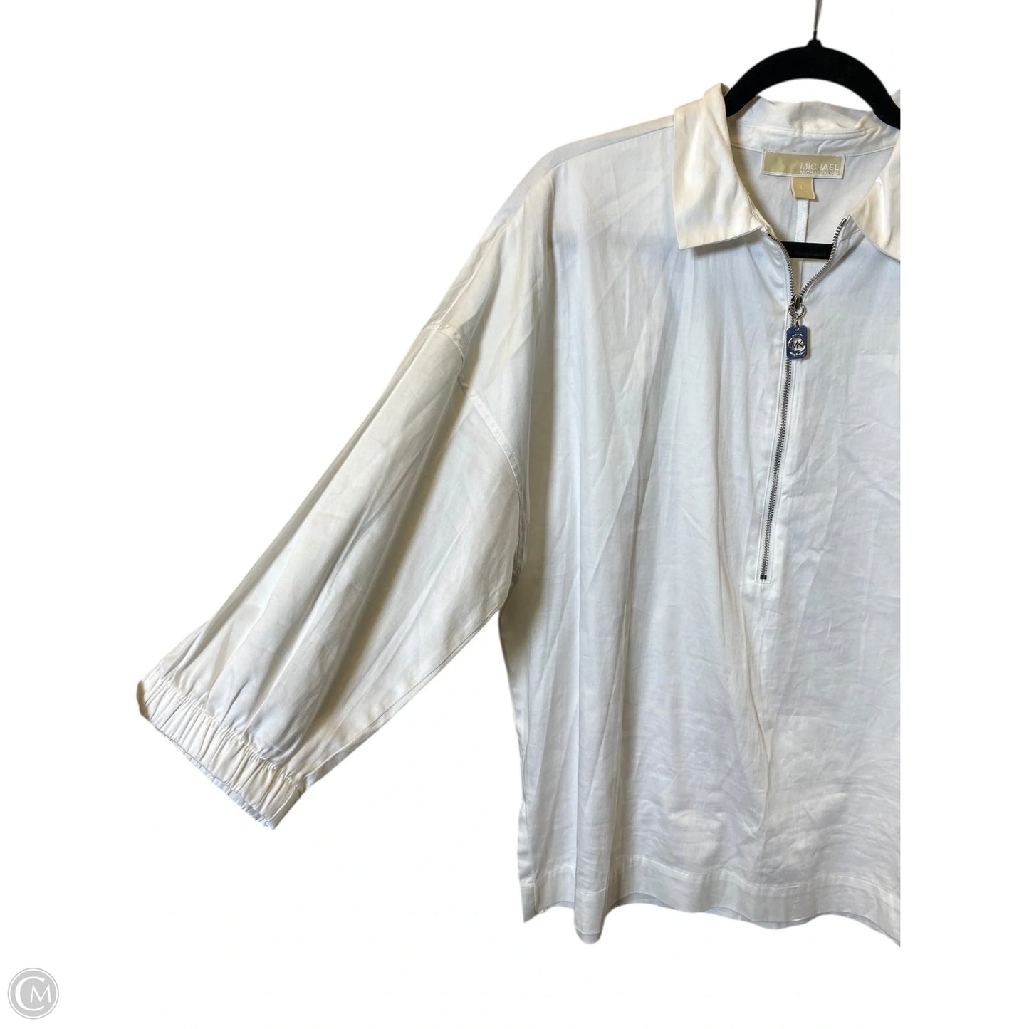 Top 3/4 Sleeve By Michael By Michael Kors In White, Size: L