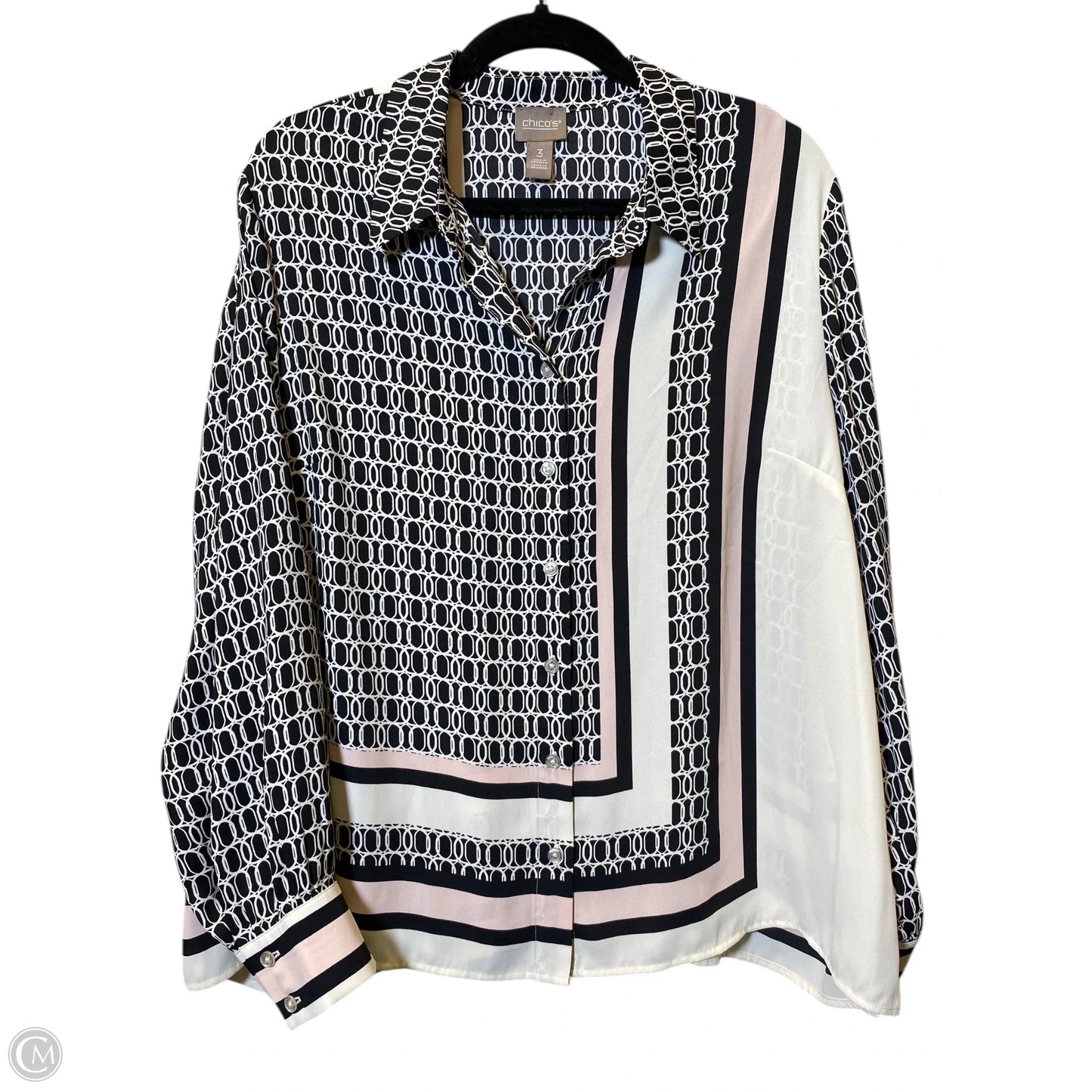 Top Long Sleeve By Chicos In Multi-colored, Size: Xl