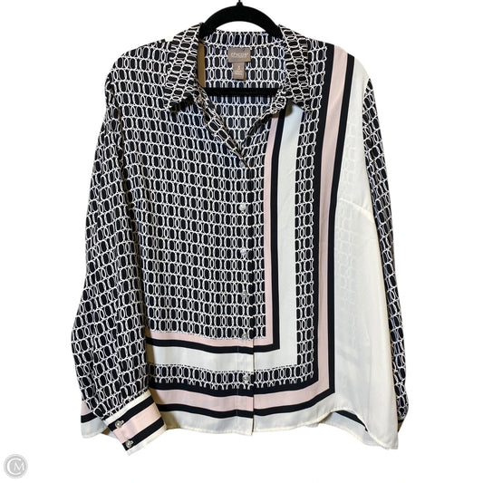 Top Long Sleeve By Chicos In Multi-colored, Size: Xl