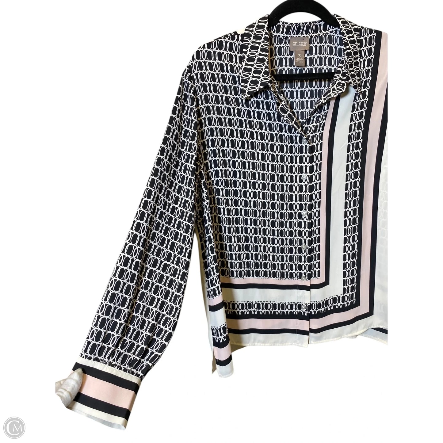 Top Long Sleeve By Chicos In Multi-colored, Size: Xl