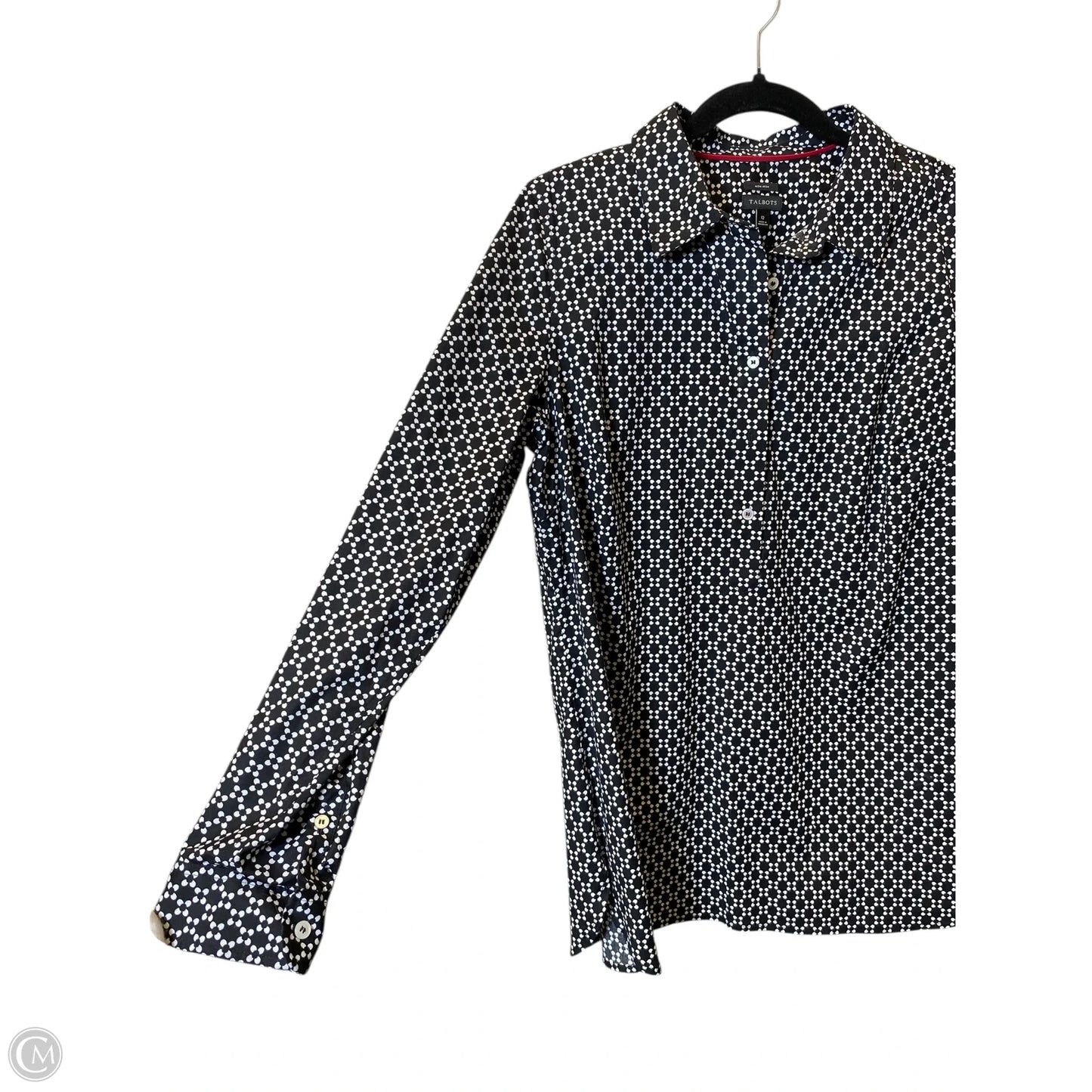 Top Long Sleeve By Talbots In Black & White, Size: 12