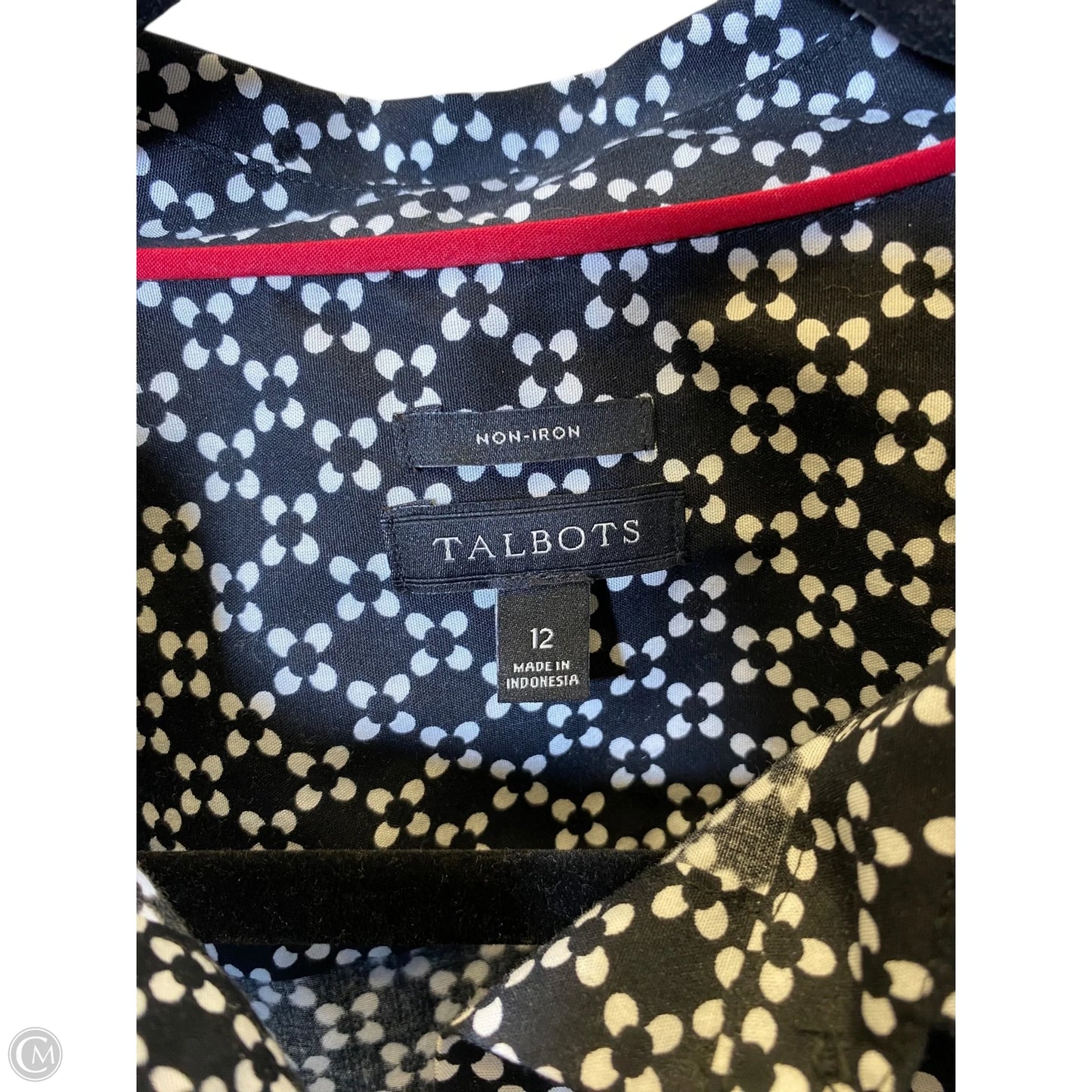 Top Long Sleeve By Talbots In Black & White, Size: 12