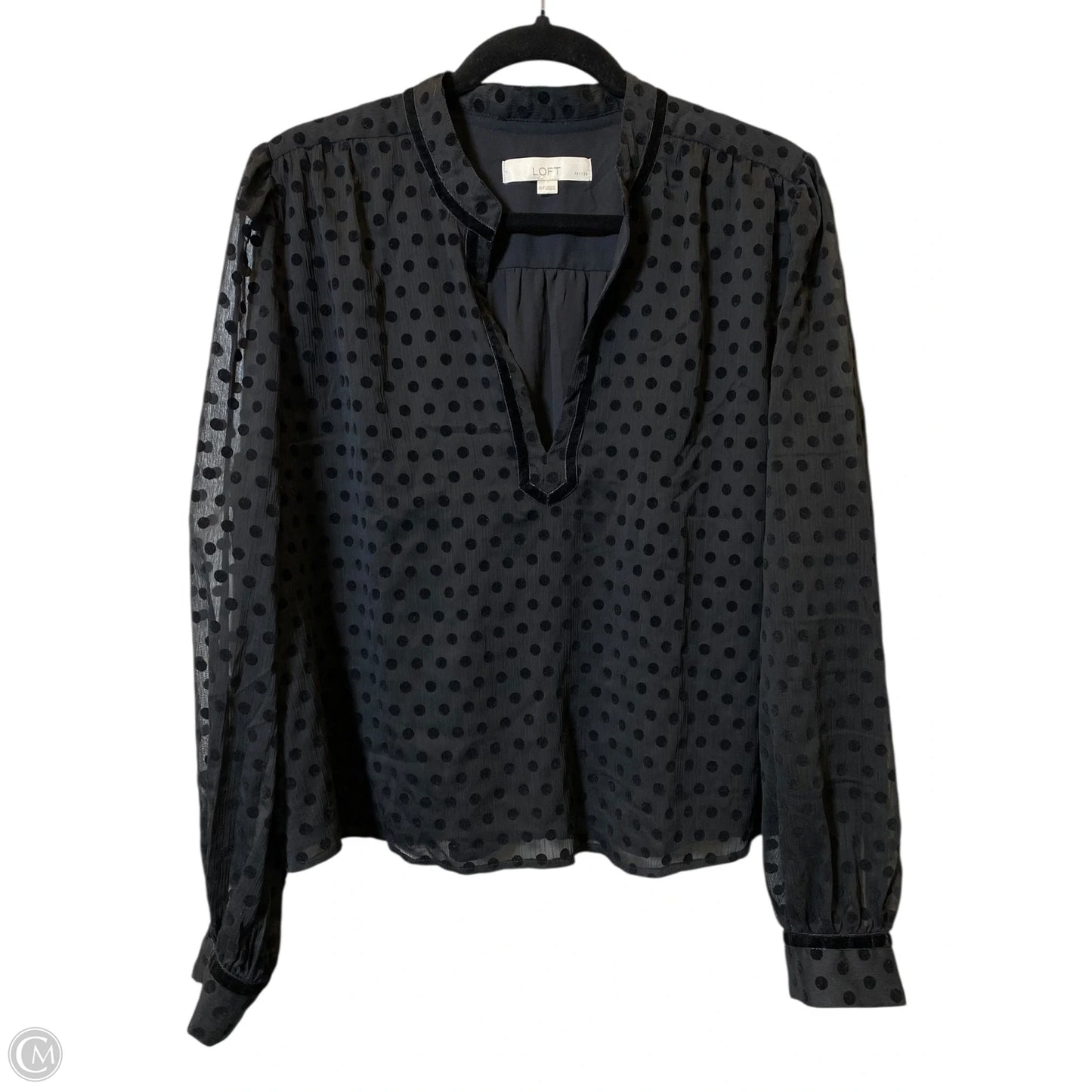 Blouse Long Sleeve By Loft In Black, Size: Xl