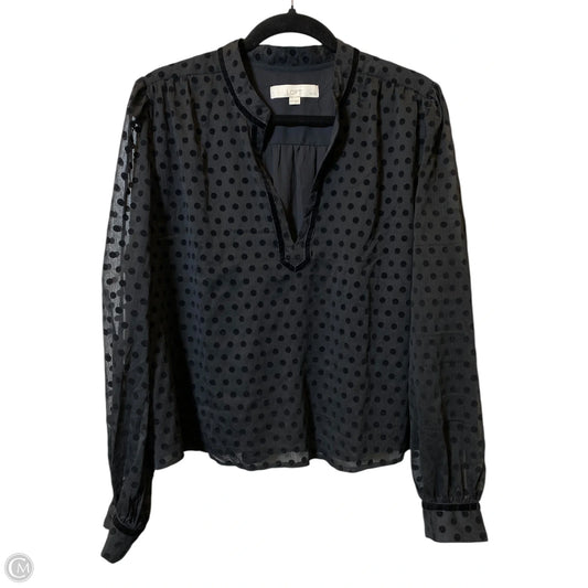 Blouse Long Sleeve By Loft In Black, Size: Xl