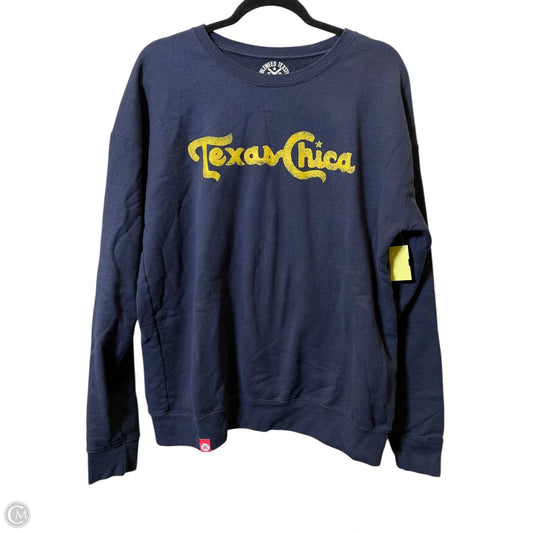 Sweatshirt Crewneck By Clothes Mentor In Navy, Size: L