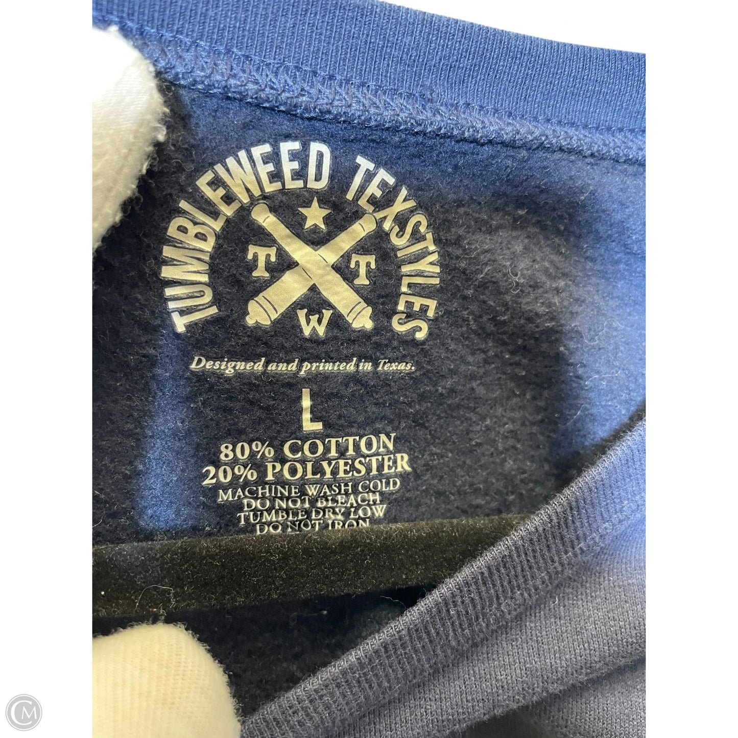 Sweatshirt Crewneck By Clothes Mentor In Navy, Size: L