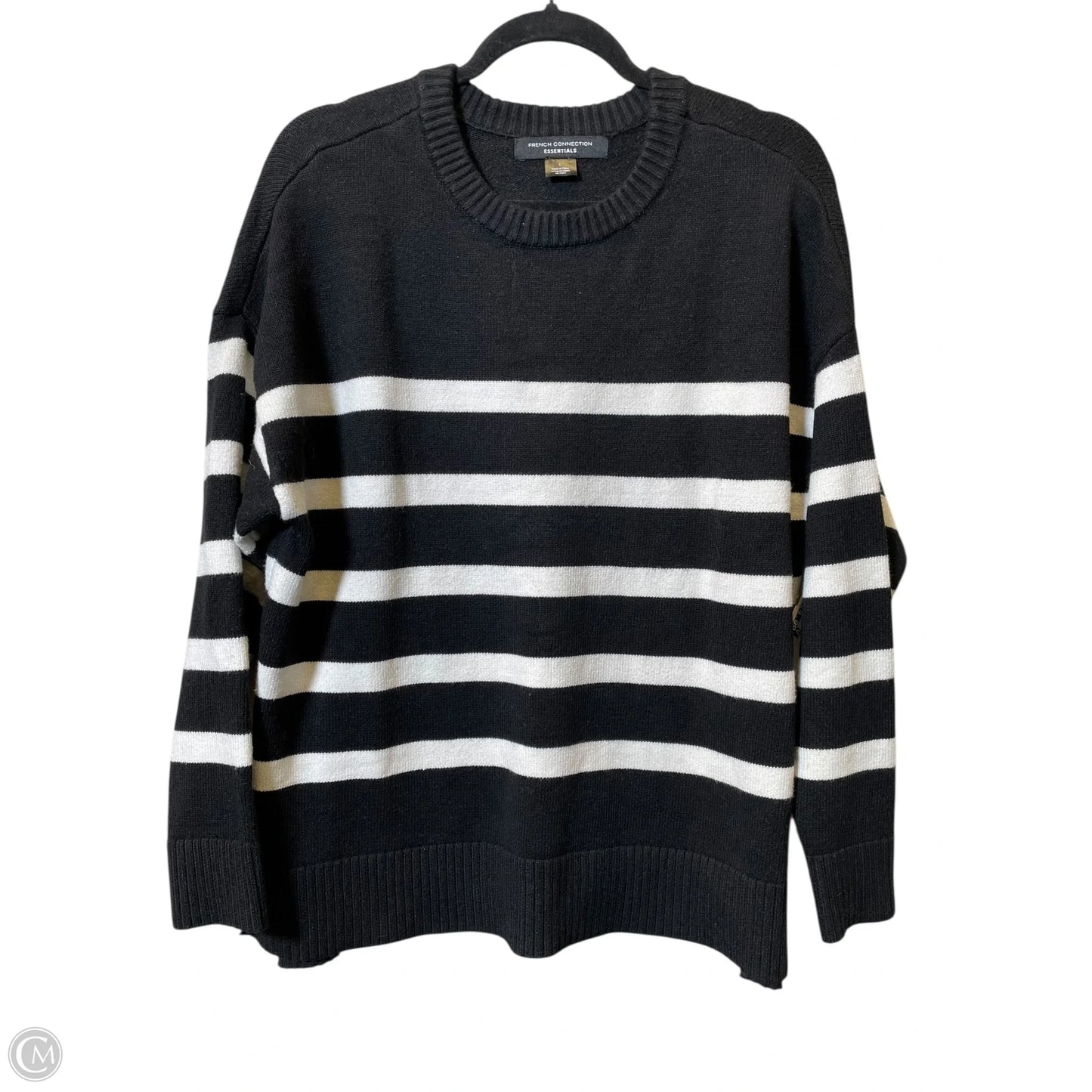 Sweater By French Connection In Black & White, Size: L
