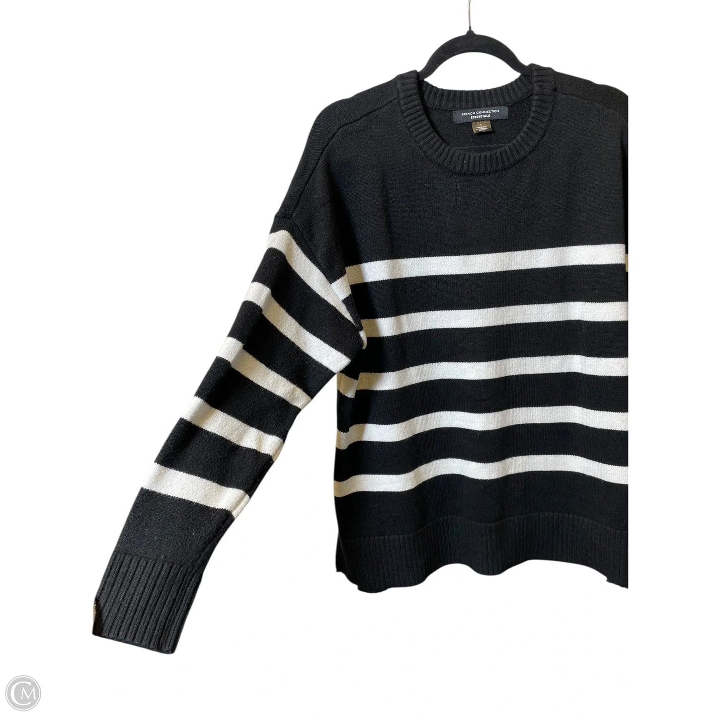 Sweater By French Connection In Black & White, Size: L