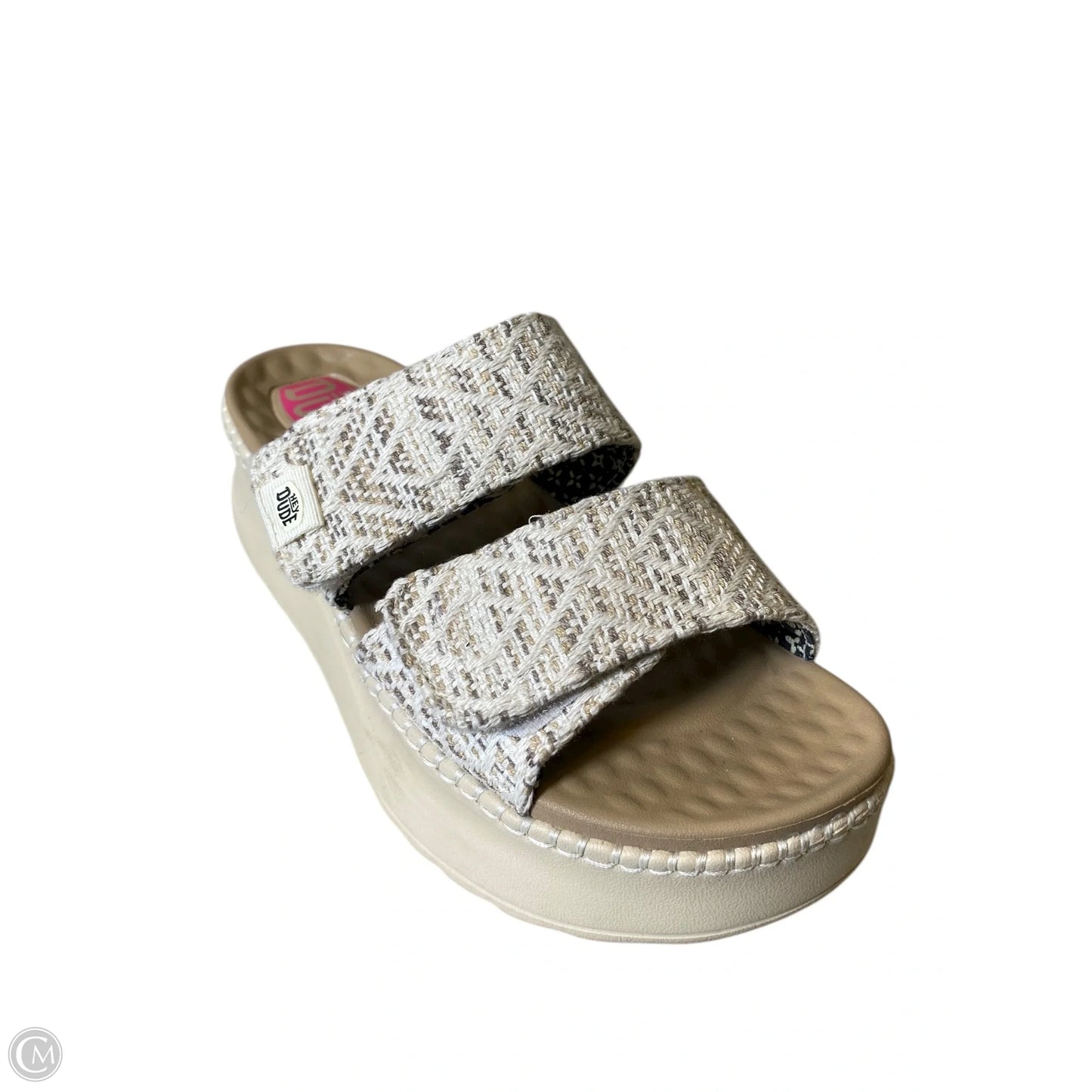 Sandals Heels Platform By Hey Dude In Beige, Size: 7