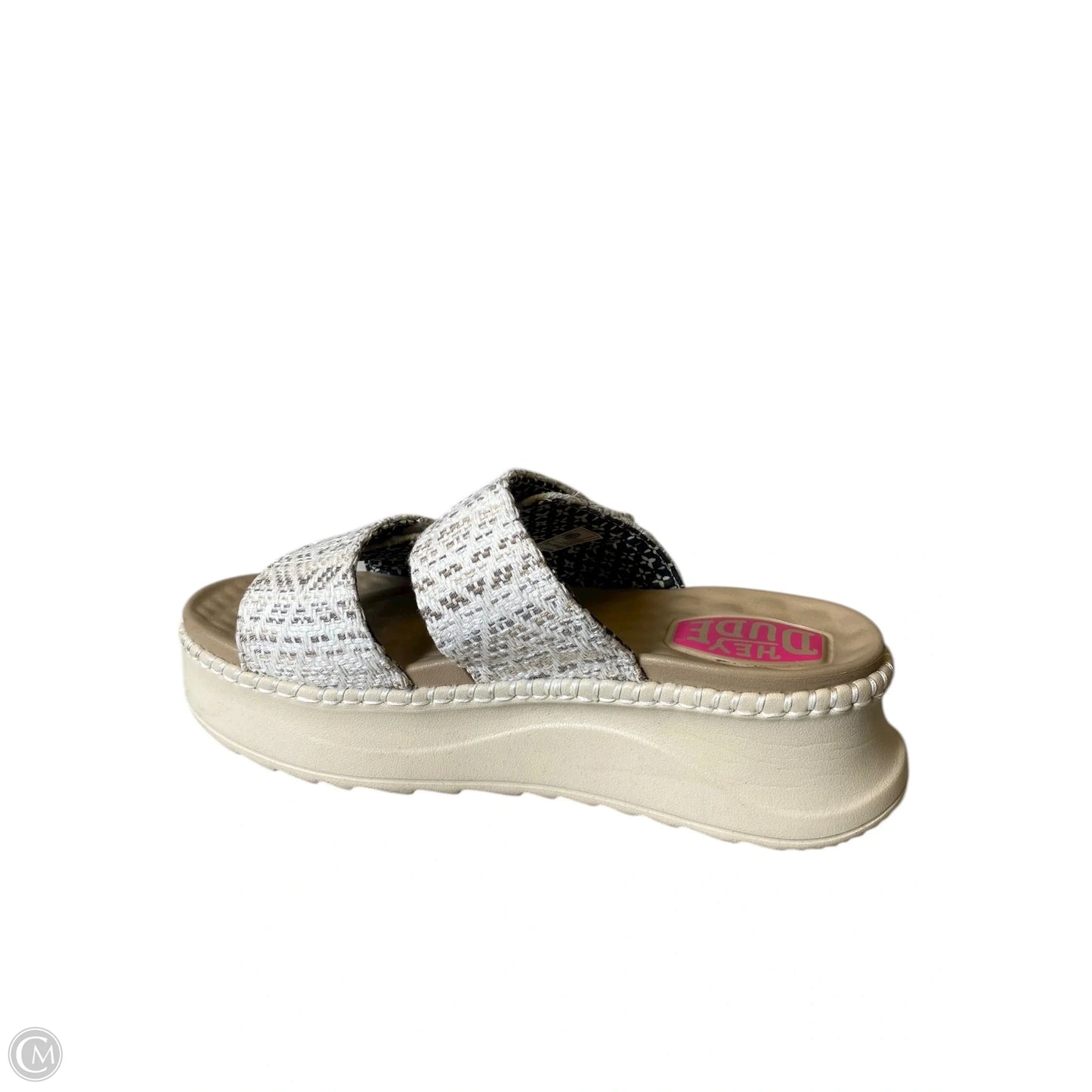 Sandals Heels Platform By Hey Dude In Beige, Size: 7