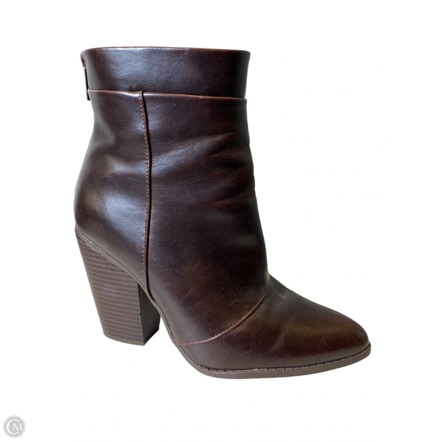 Boots Ankle Heels By Clothes Mentor In Brown, Size: 7.5