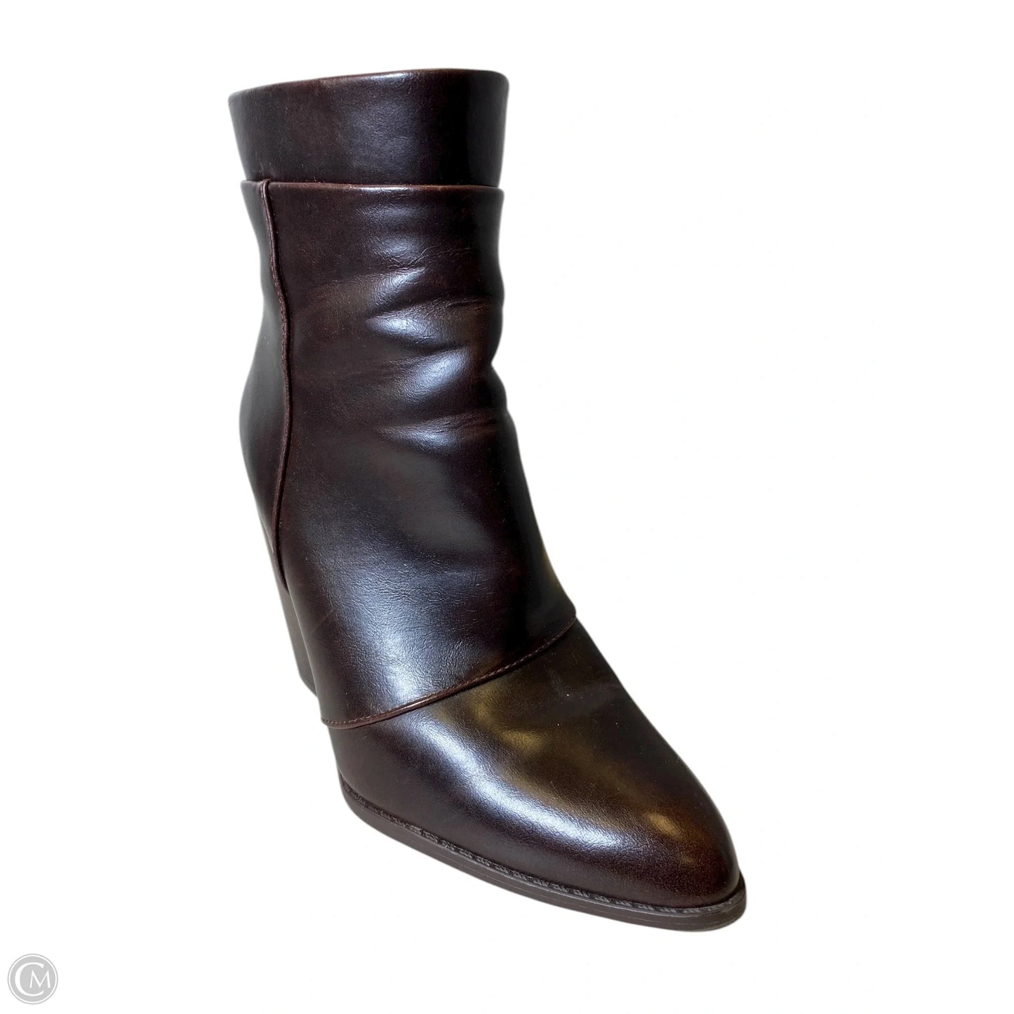 Boots Ankle Heels By Clothes Mentor In Brown, Size: 7.5