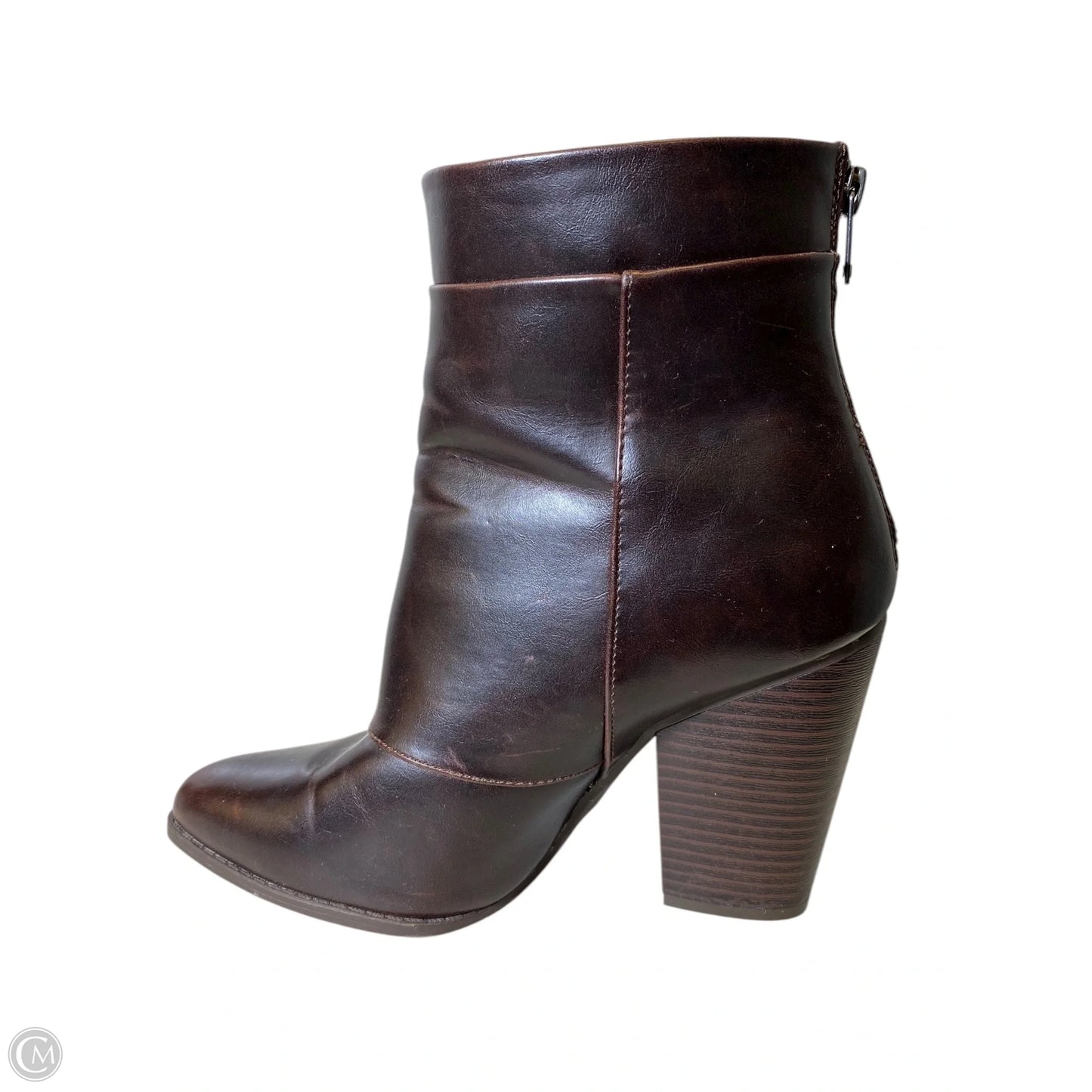 Boots Ankle Heels By Clothes Mentor In Brown, Size: 7.5