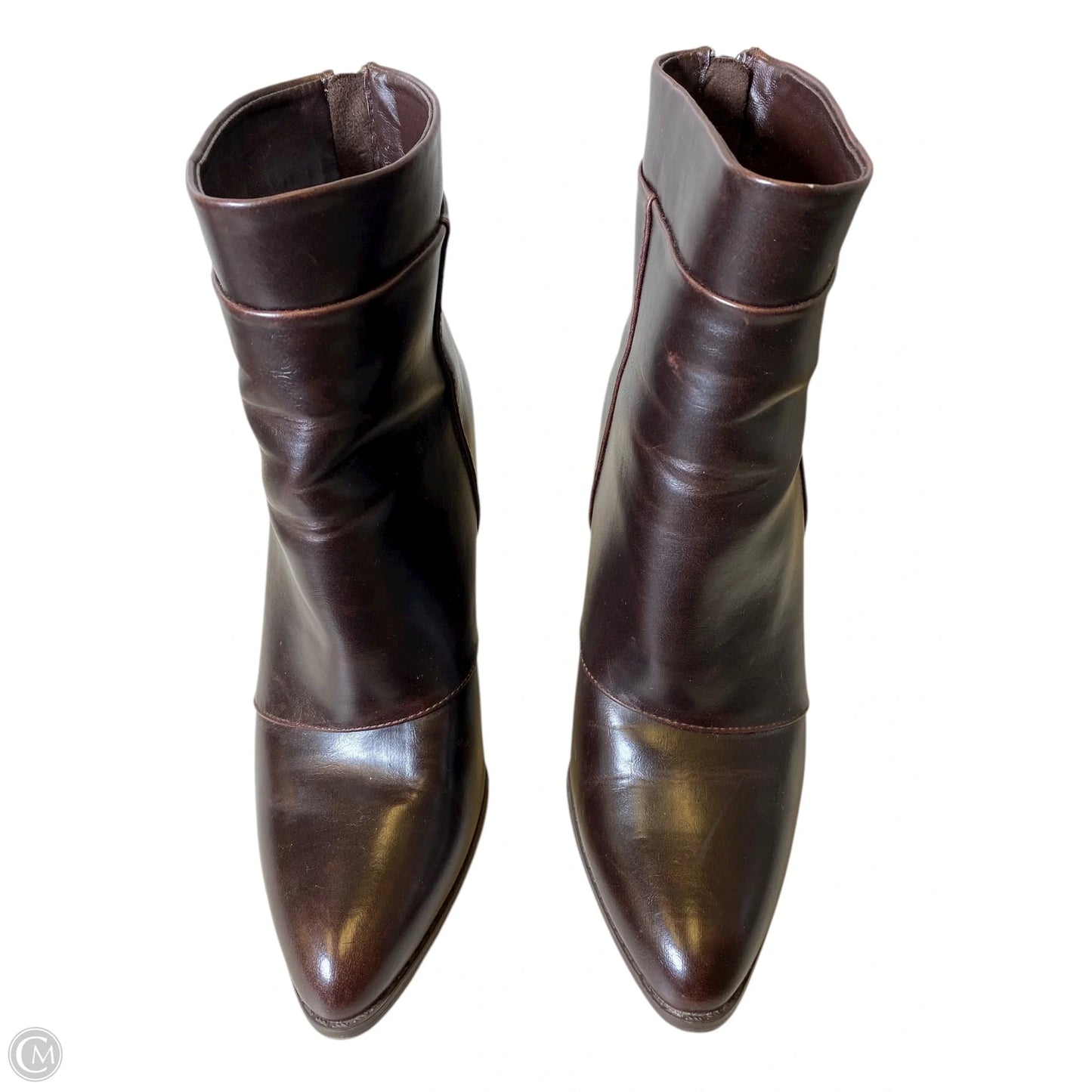 Boots Ankle Heels By Clothes Mentor In Brown, Size: 7.5